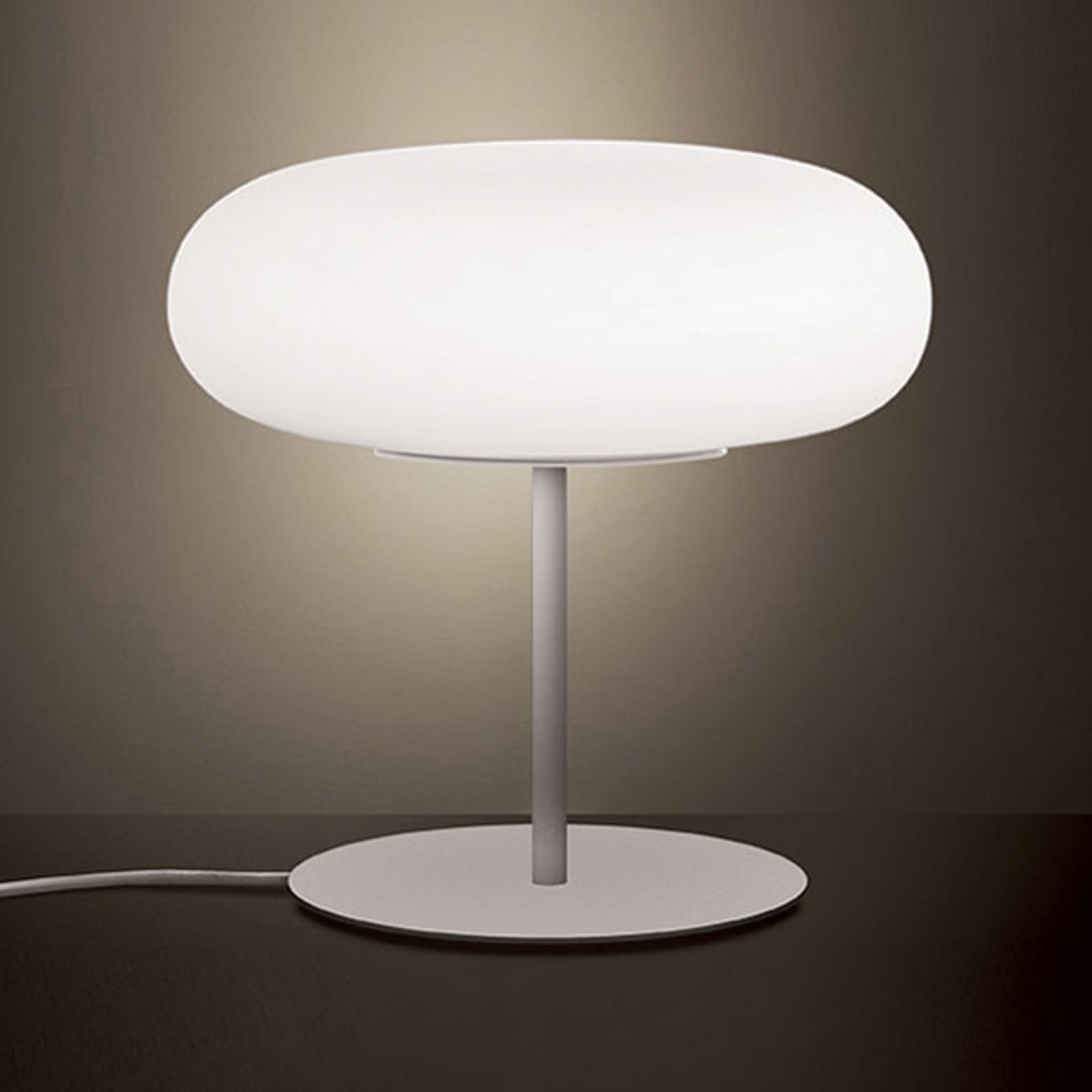 Artemide Itka table lamp Ø 35 cm with stand, for Living / Dining Room, glass, steel, E14, 10 W, energy efficiency: A++, H: 34.5 cm