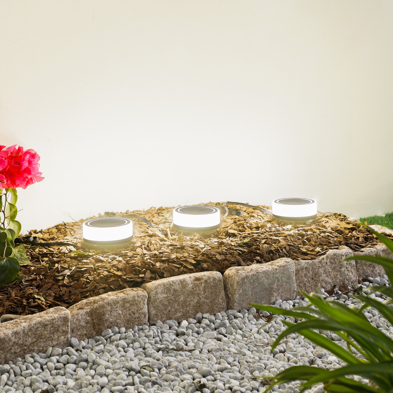 Kyren LED Smart Candeeiro de jardim 3 pcs. Preto/Opala - Lindby