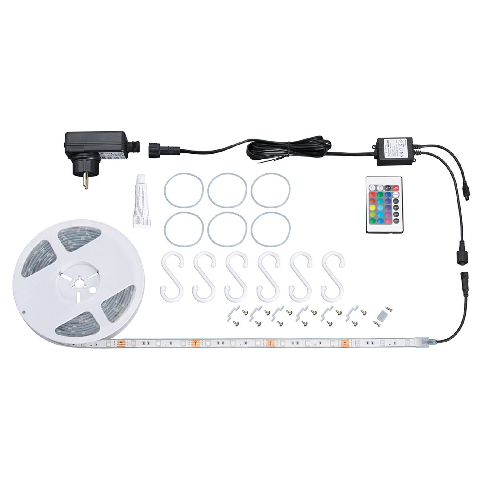 Briloner Voor buiten - LED strip Ora met afstandsbediening - modern - wit / opaal - Kunststof - dimbaar