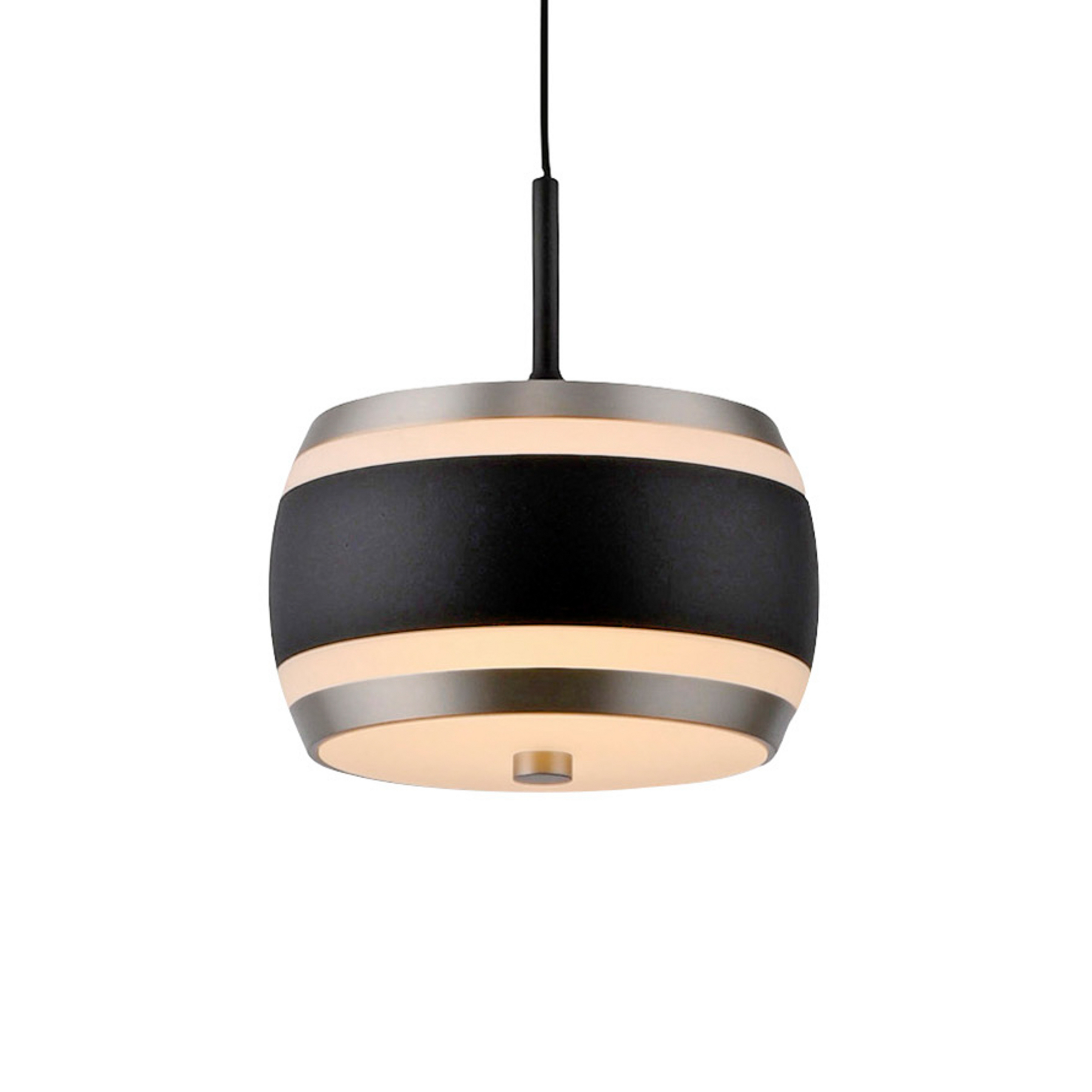PURE LED-Hängelampe Falling Rings, schwarz, Ø 13 cm, CCT