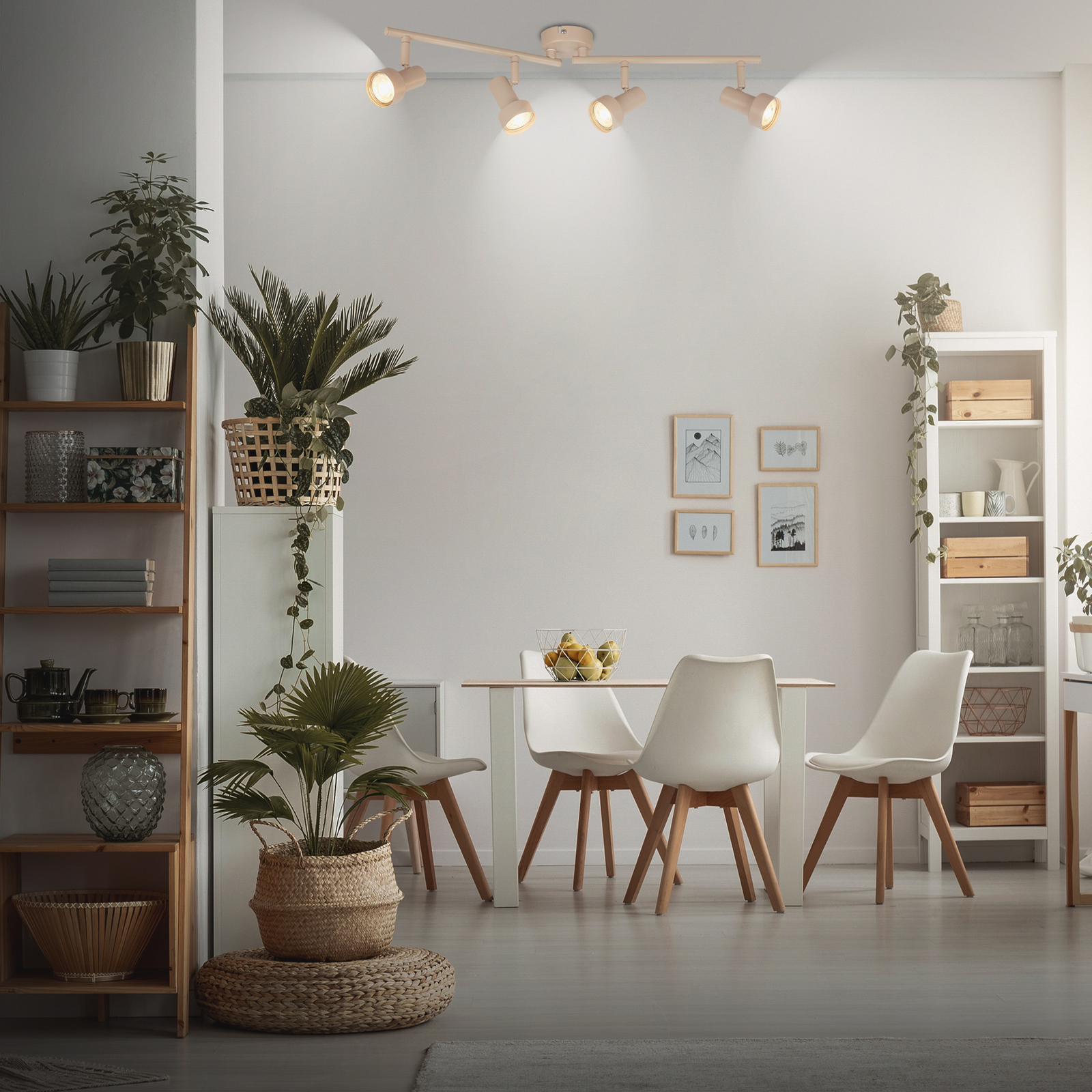 Laesüsteem Tapp, beež, pikkus 61 cm, 4-osaline, metall GU10