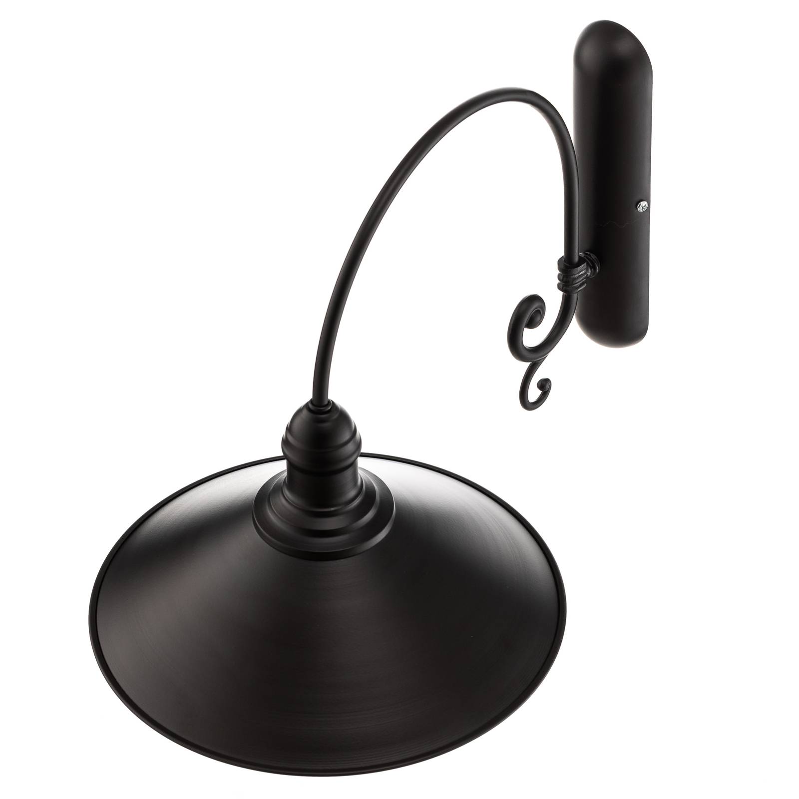 Lampa ścienna Elmo, czarna lakierowana