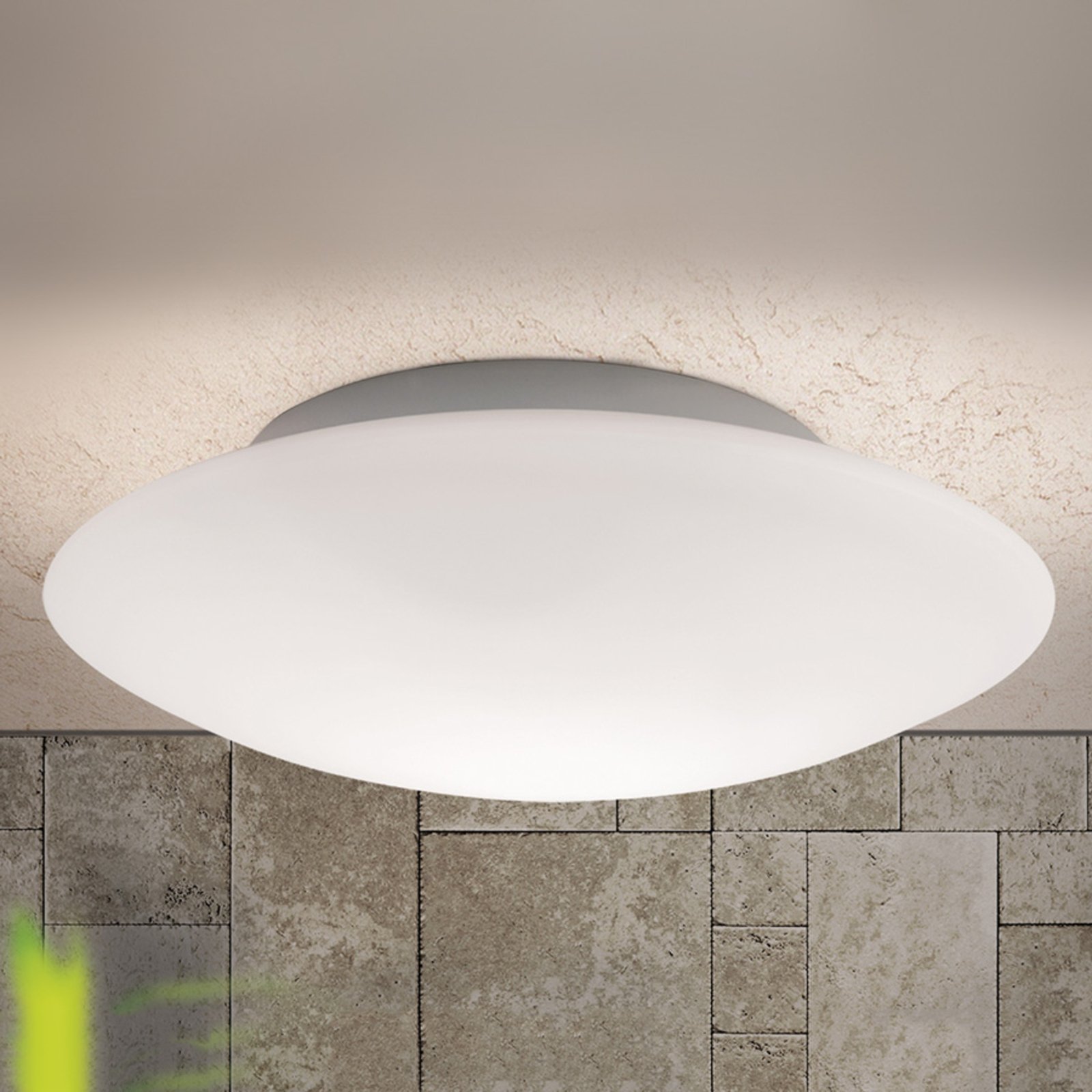 Orion Glass ceiling light Opal, 45 cm, for Living / Dining Room, Metal, glass, E27, 60 W, energy efficiency: A++, H: 10 cm