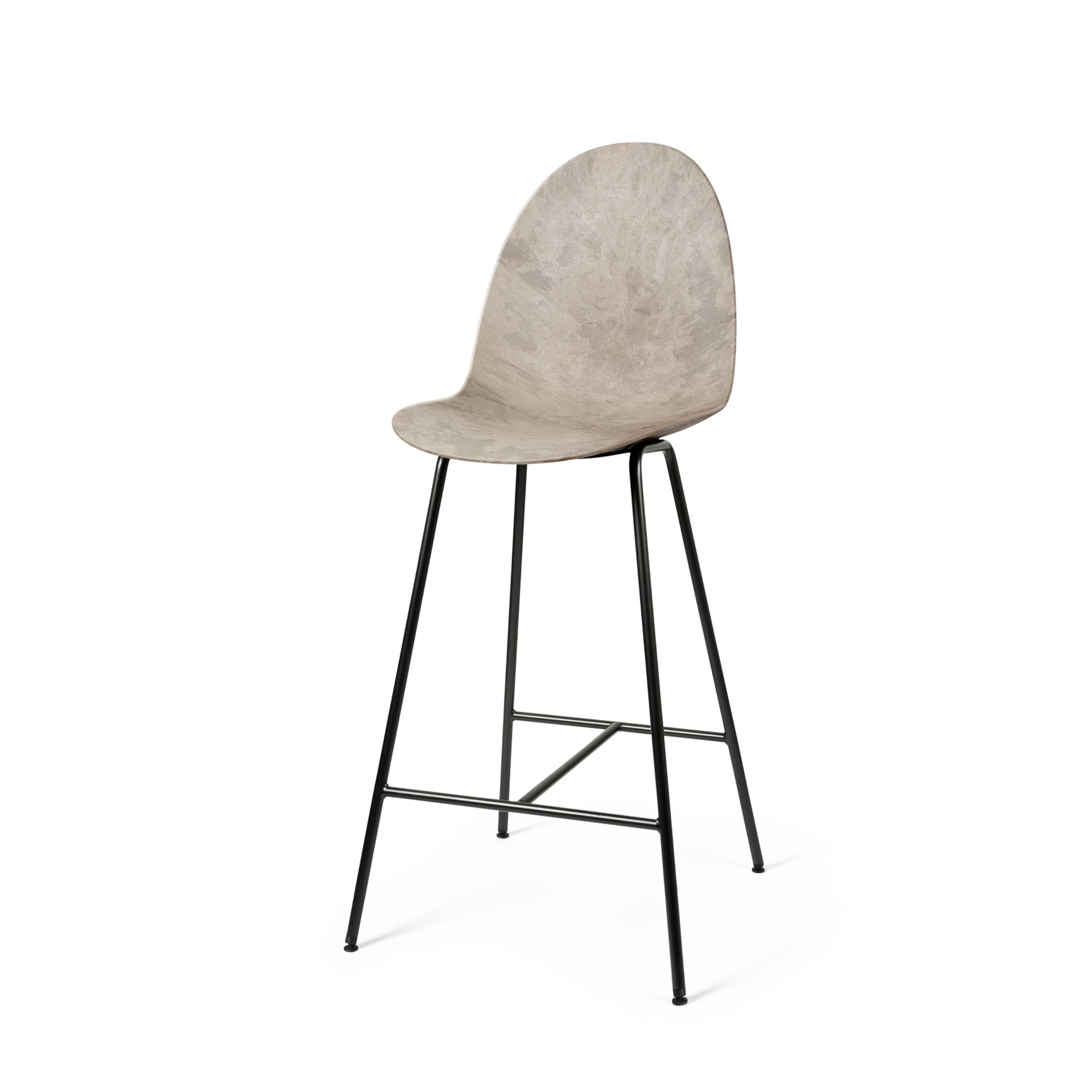 Eternity bar stool, grey, steel, height 111.5 cm - Mater