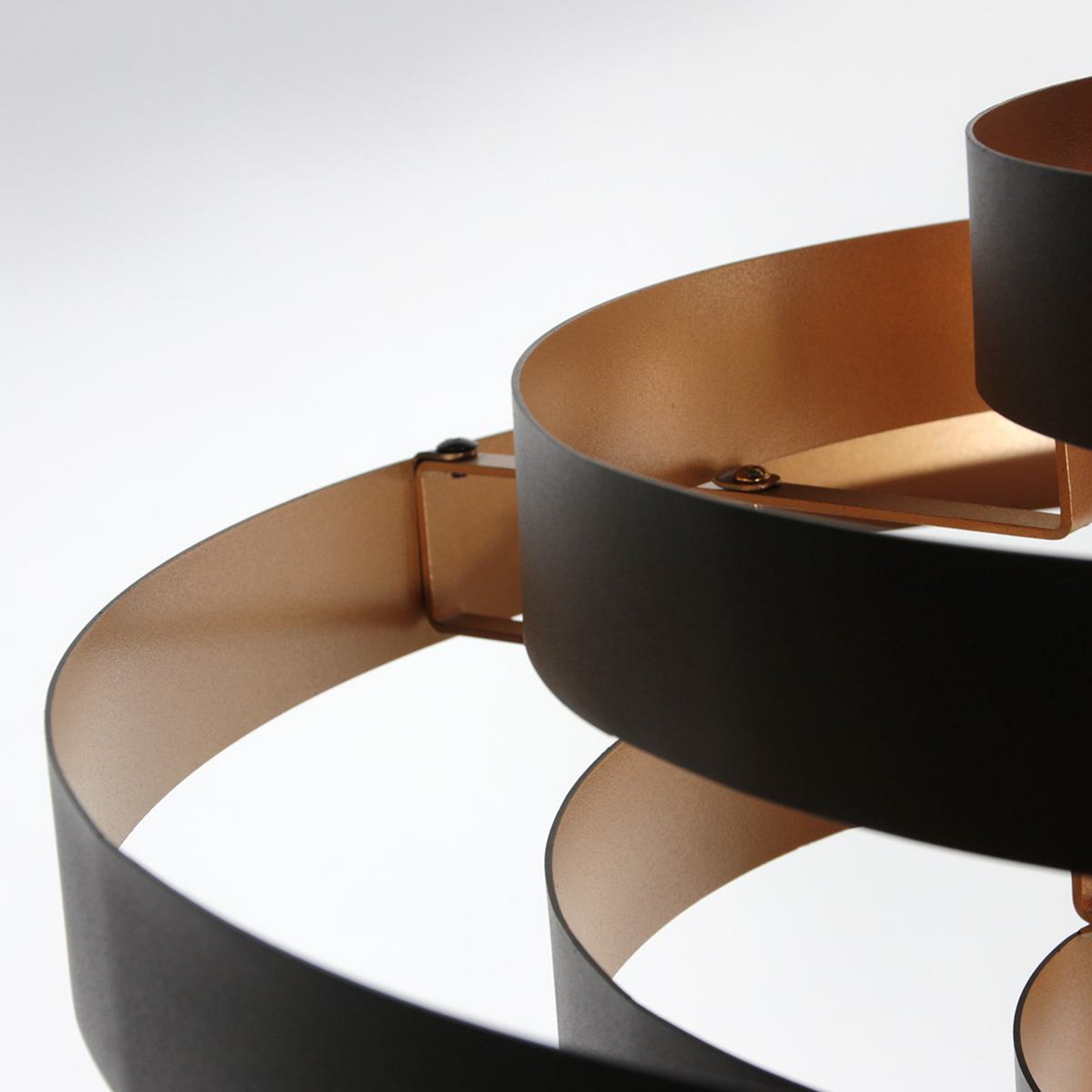 Halo Cirque pendant light, black, metal, Ø 50 cm, E27