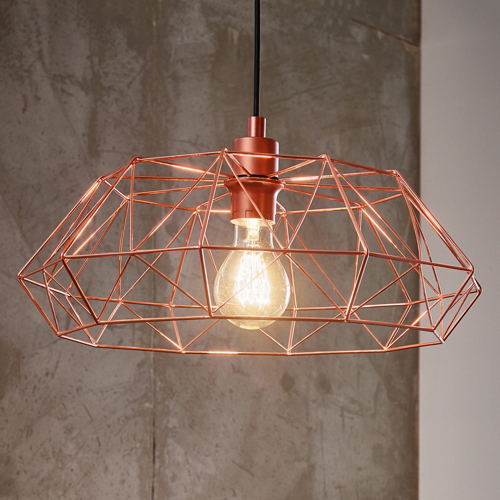 EGLO Carlton 2 suspendată abajur paiete cupru Ø455cm - Camera de zi / sufragerie - Vintage - cupru negru - Metal