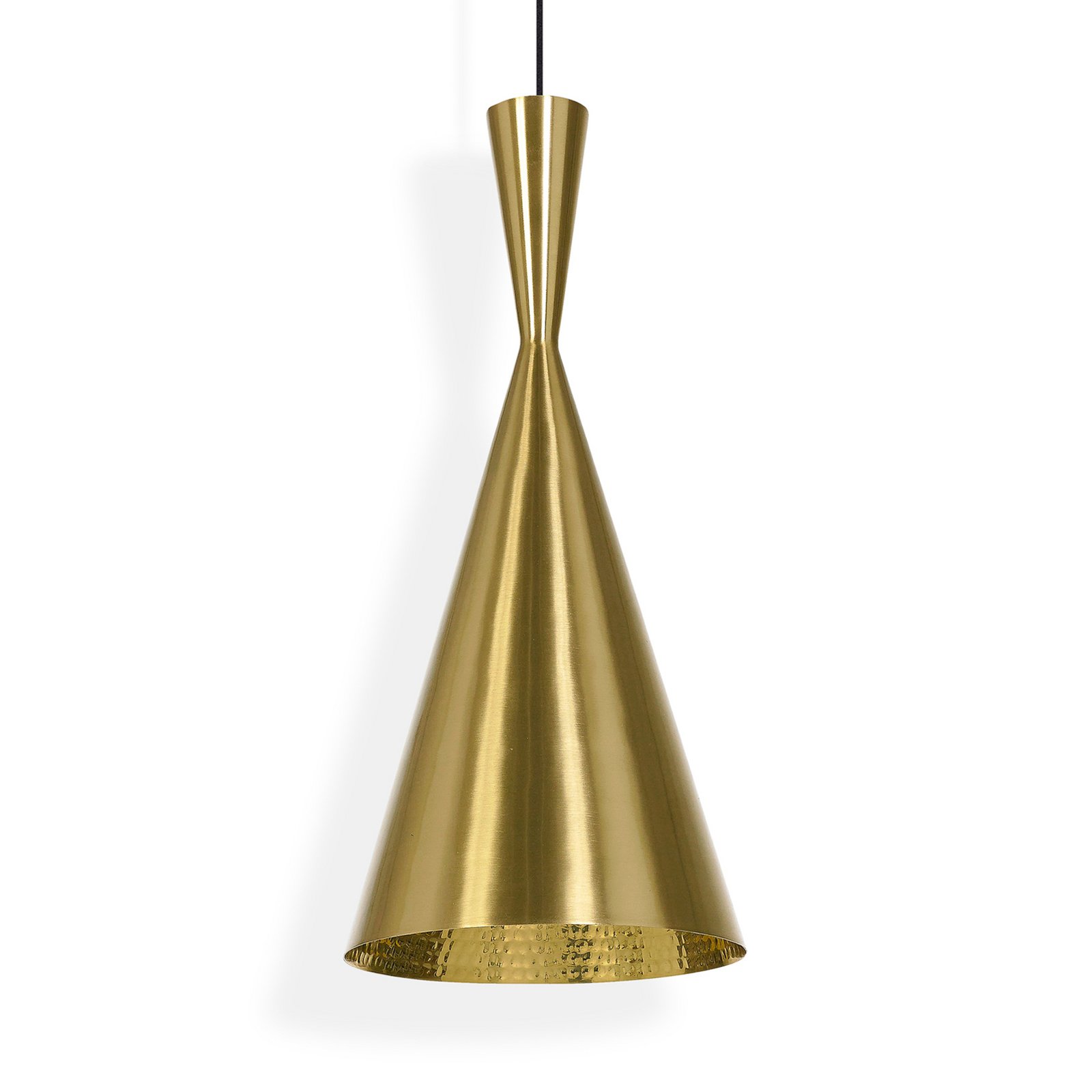 Tom Dixon LED hanging light Beat Tall, brass-coloured, Ø 19 cm