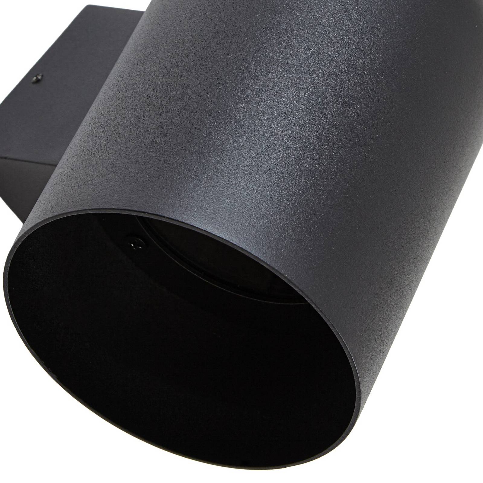 Lindby Kinkiet zewnętrzny Lupil, czarny, metal, GU10, IP44