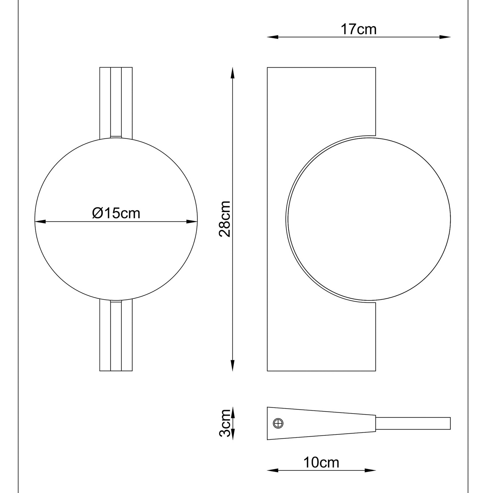 LED wandlamp Jasper, hoogte 28 cm, mat messing, metaal