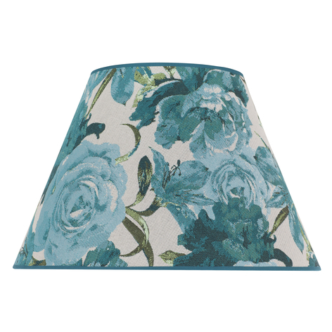 Lampenschirm Sofia Höhe 26 cm, Blumenmuster türkis