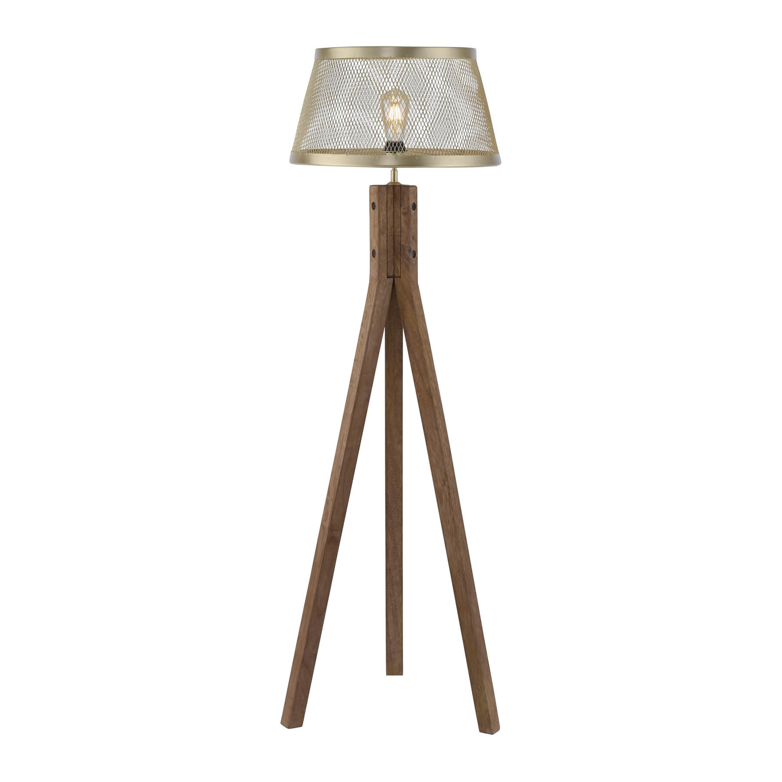Frederik wooden floor lamp, tripod