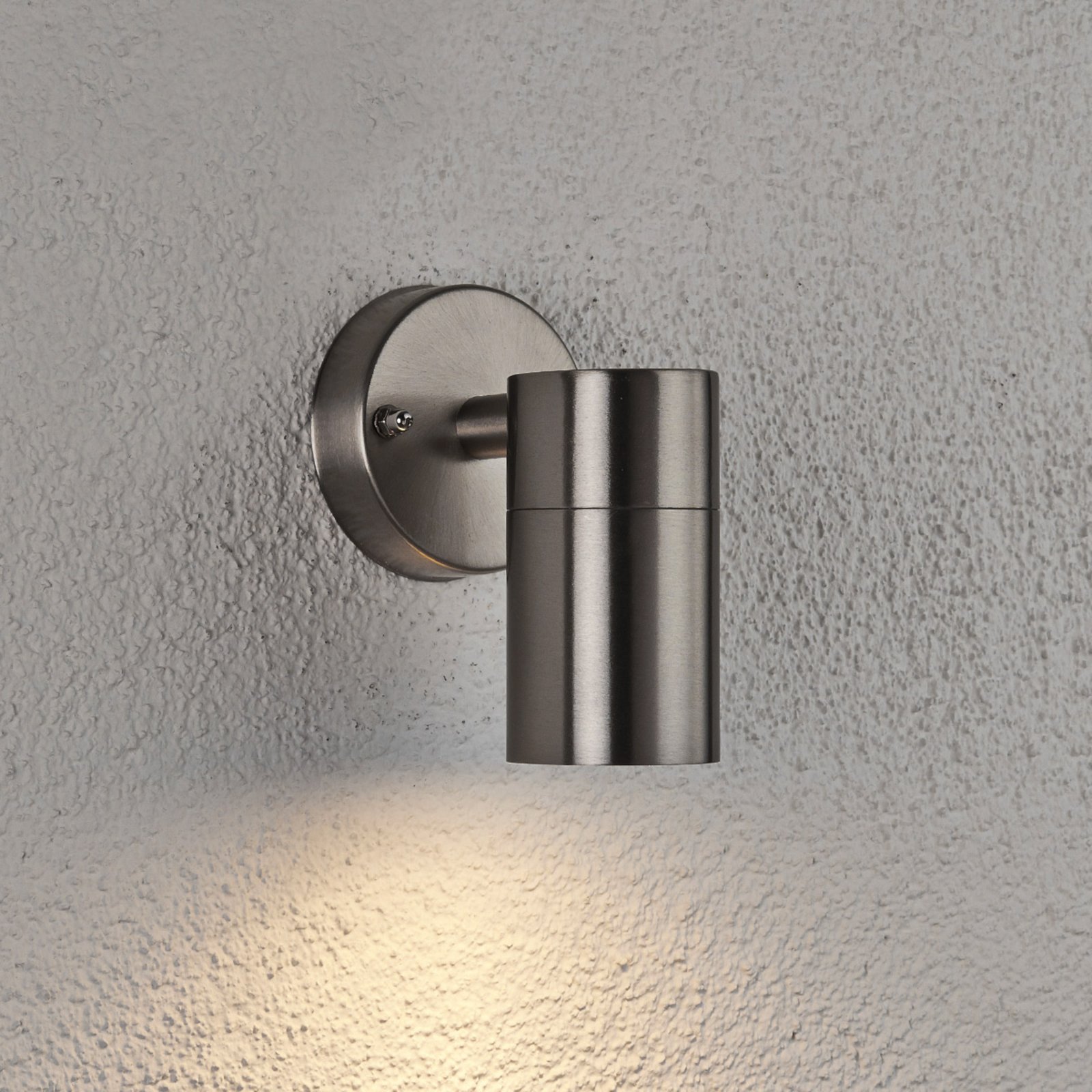 Lindby Hakan Stainless Steel Wall Lamp for Outside, Stainless steel, GU10, 35 W, energy efficiency: A++, H: 13.8 cm