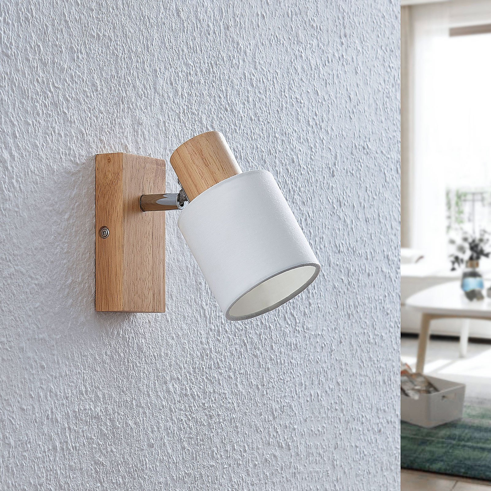 Wanessa Wall Lamp Light Wood/White - Lindby