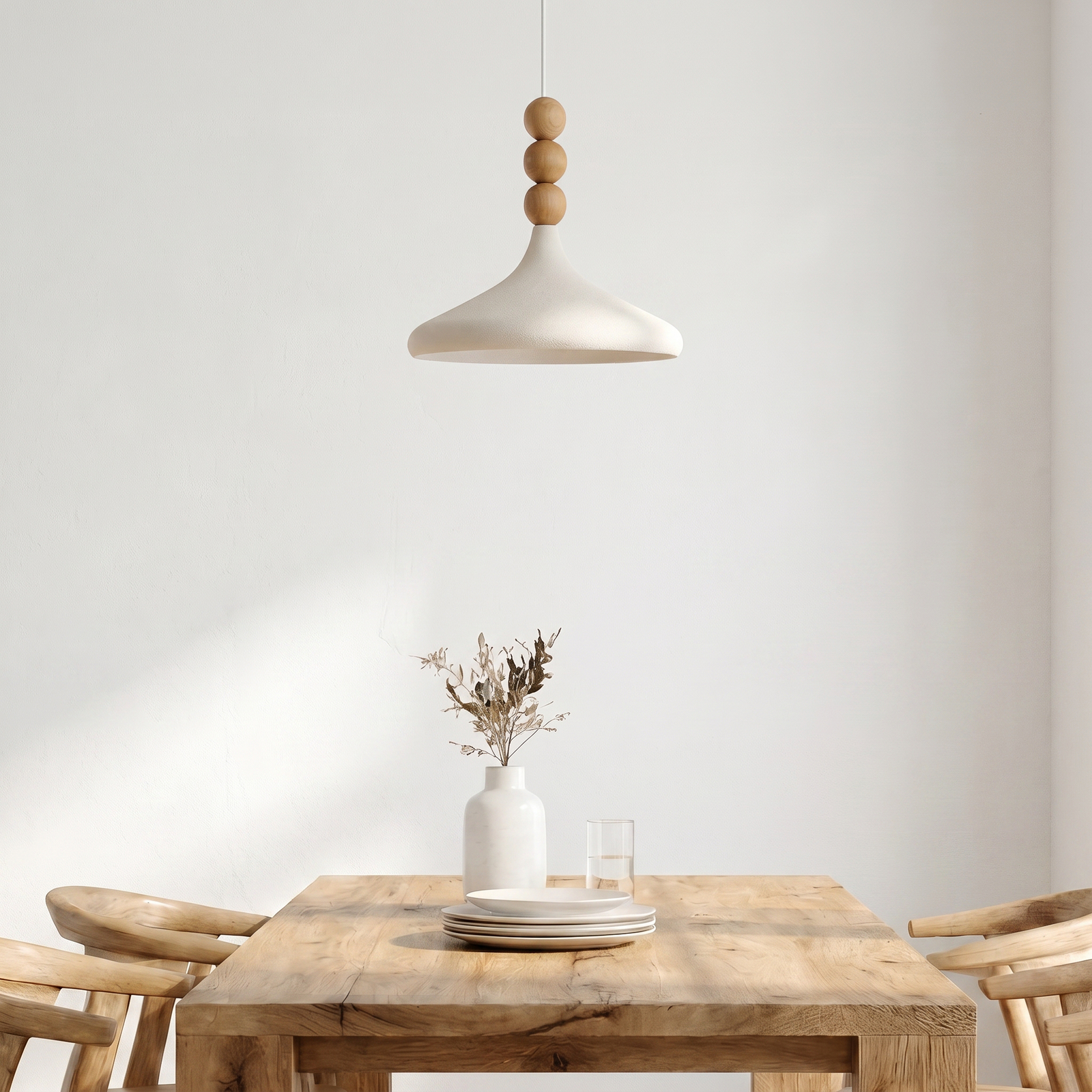 Hängeleuchte Eysan, beige, Ø 35 cm, Metall, E27