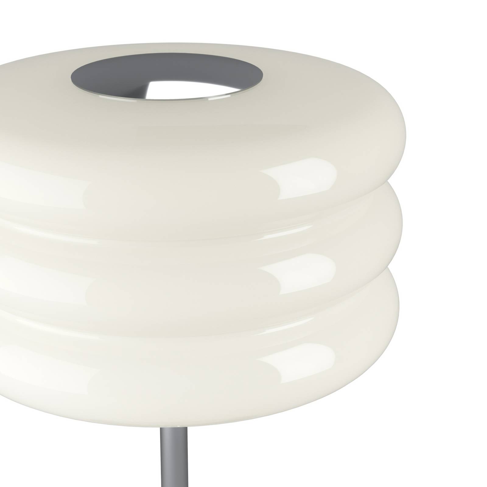 Lampa stołowa Tortora, biała, szkło, metal, wysokość 30 cm, E14