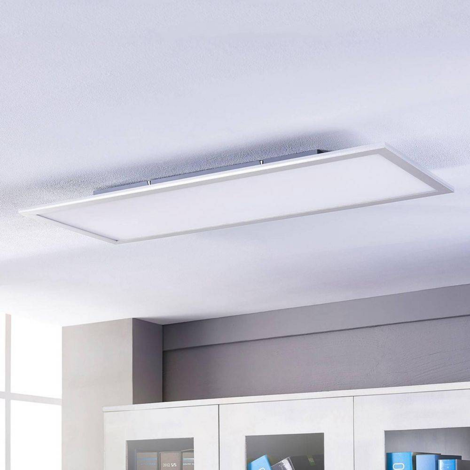 Livel LED Plafonieră CCT 120x30 White/Silver - Lindby