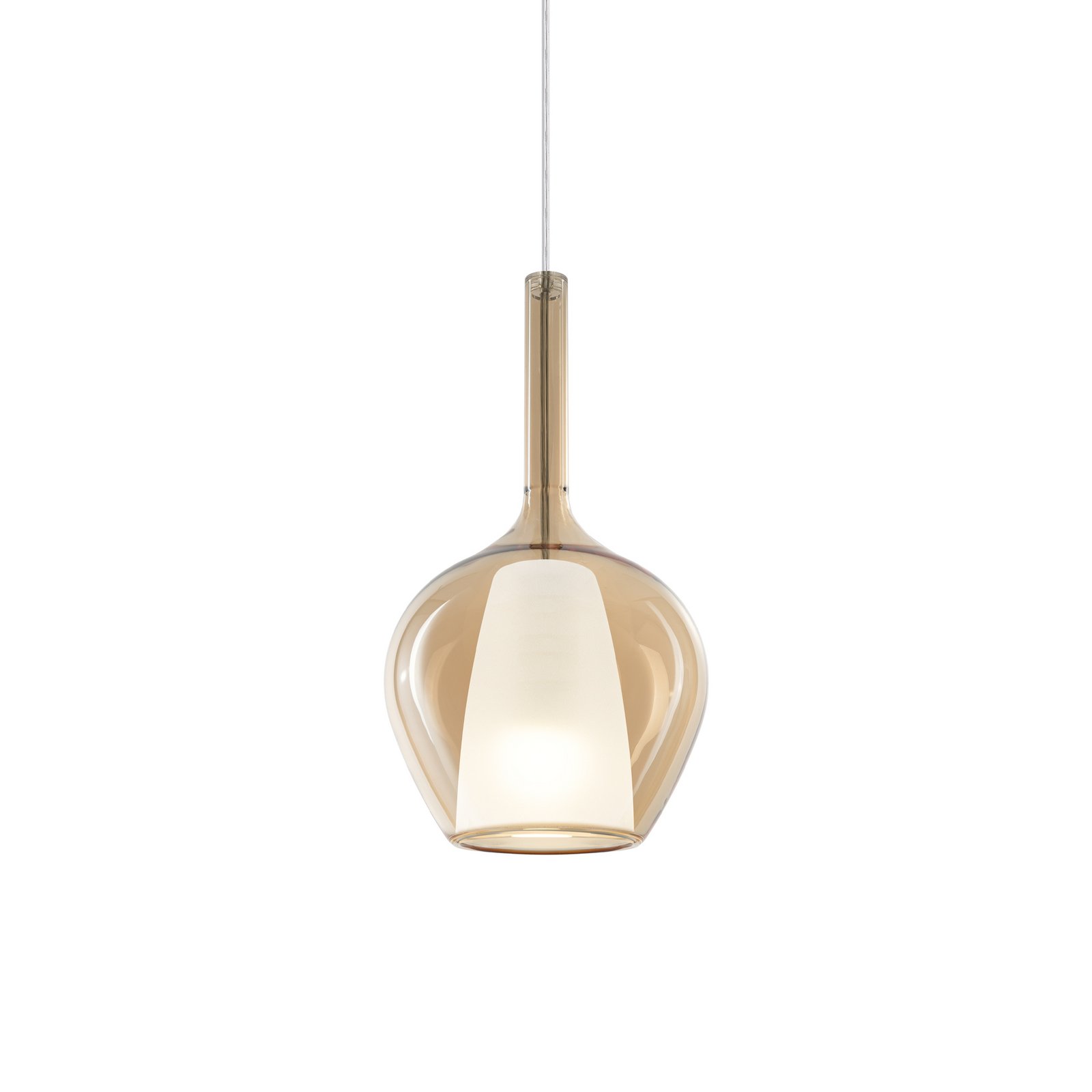 Lámpara colgante Ideal Lux Kalique 1, color ámbar, Ø 18 cm