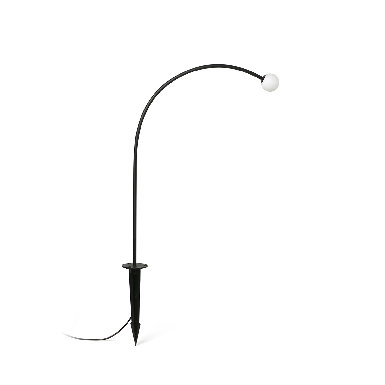 LED ground spike lamp Cuca, black, stainless steel/glass, height 65 cm