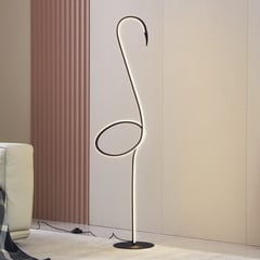 Lindby LED állólámpa Pajaro, 130 cm, fekete, CCT, fényerőszabályzó,