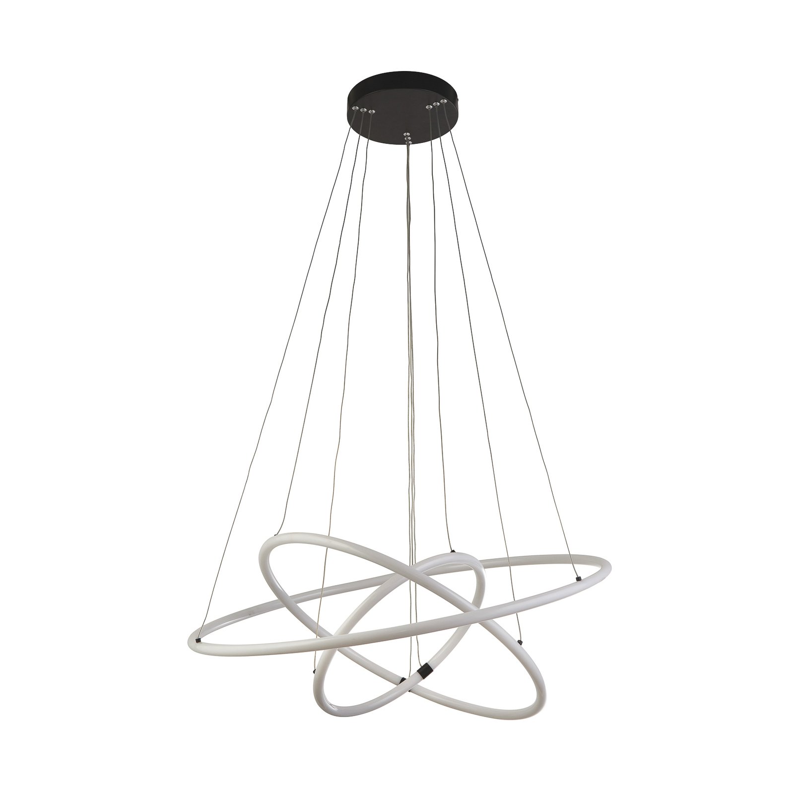 Hanglamp Revolve, 3-lamps, wit, acryl, dimbaar