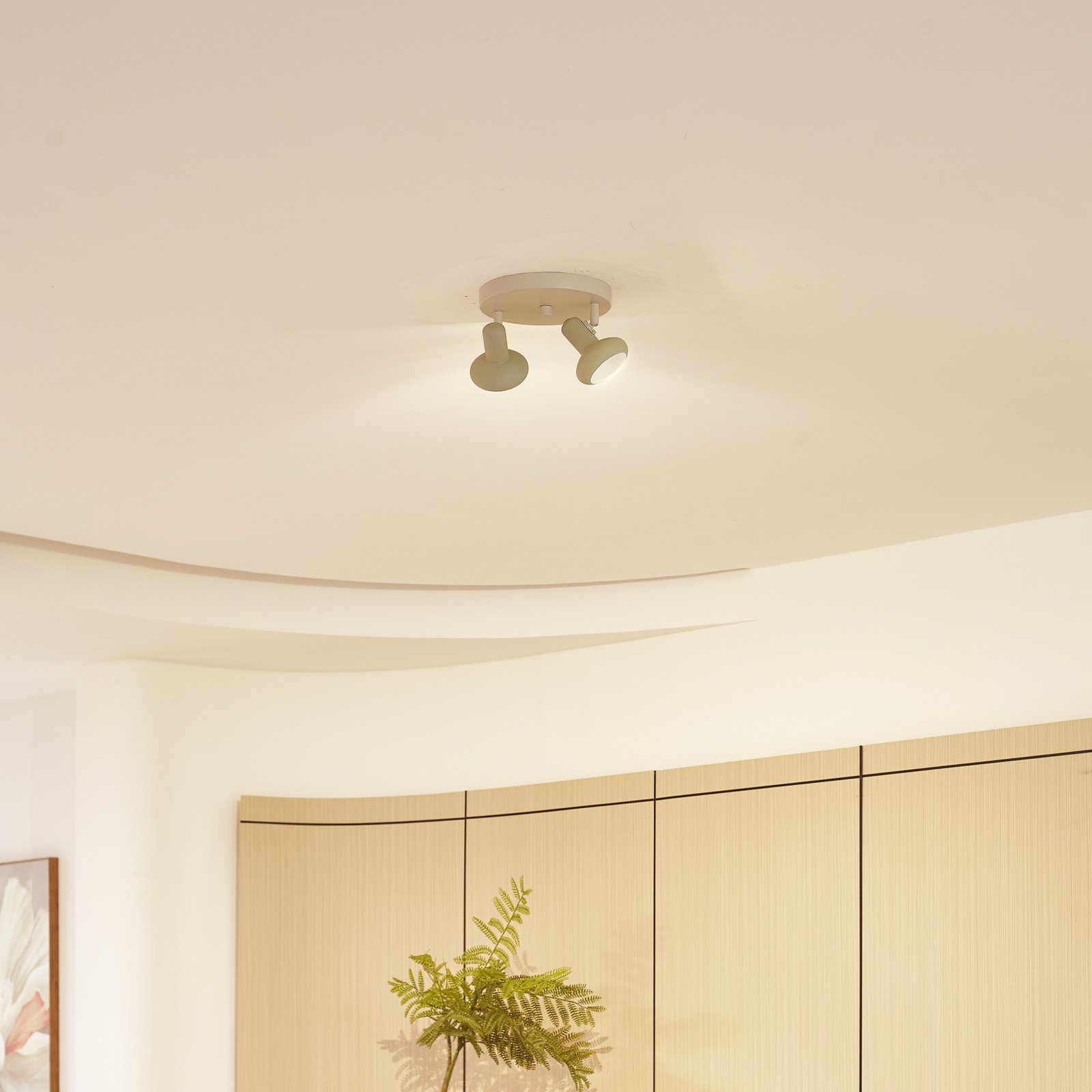 Huby 2 Lampa Sufitowa Beżowy/Jasny Zielony - Lindby