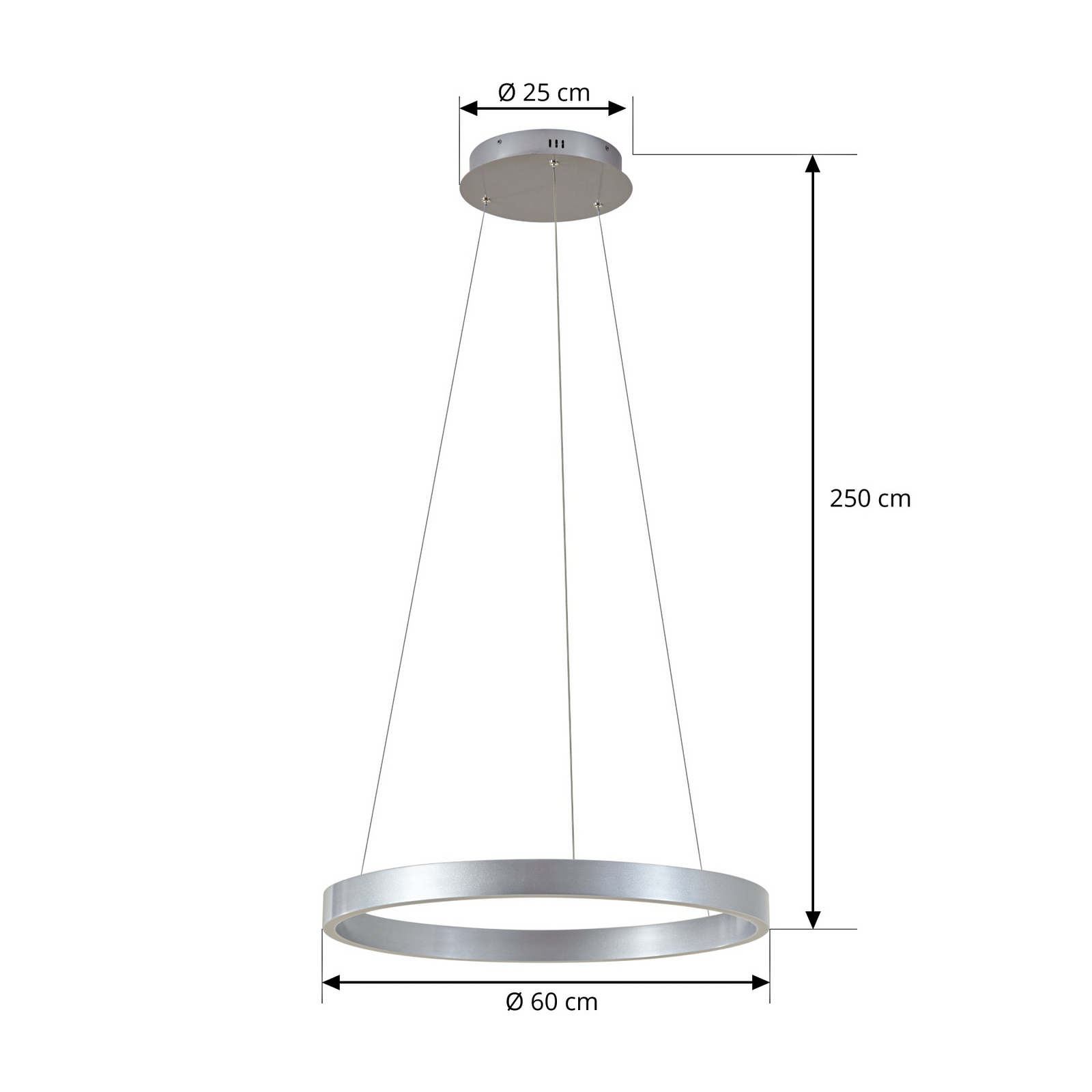 Lucande LED Pendant lamp Yonam, alu, Ø 60 cm