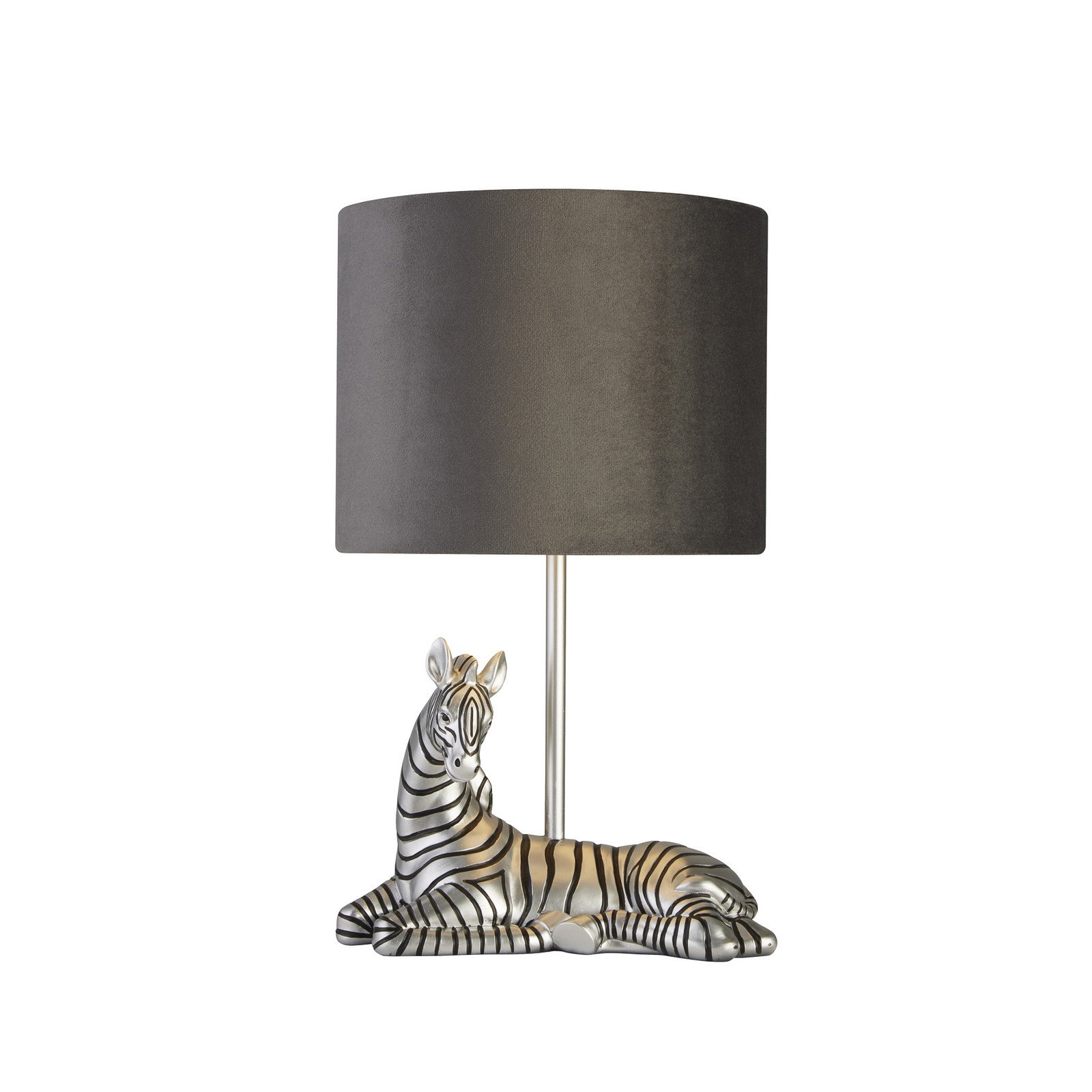 Searchlight Lampă de masă Zebra negru/argintiu rășină sintetică 26 cm E27 - Camera de zi / sufragerie - modern - negru argintiu - Țesătură / Textil
