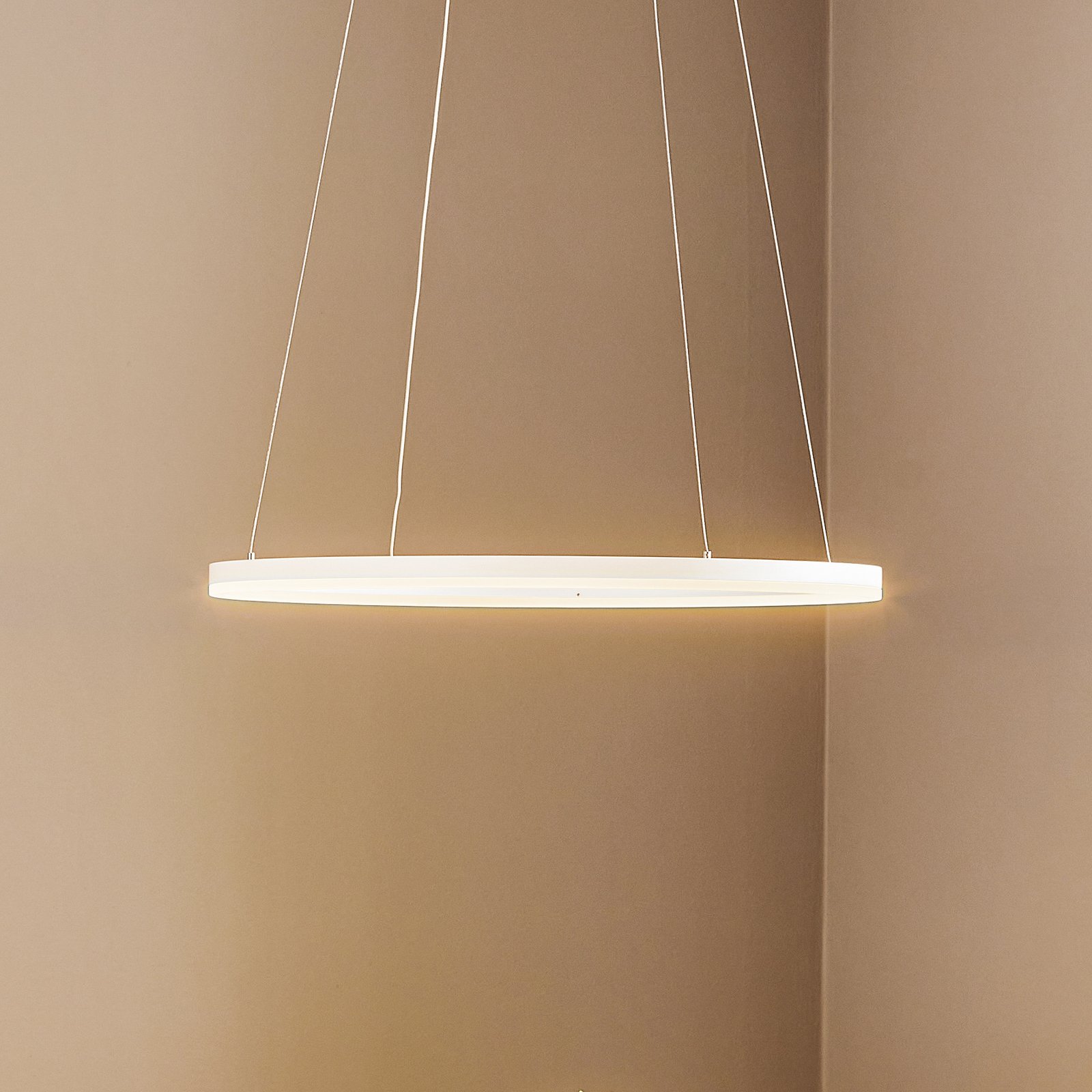 Giotto LED pendant light, one-bulb, white