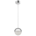 Lampada a sospensione Moonlit LED, colore cromo, alluminio, Ø 20 cm, globo