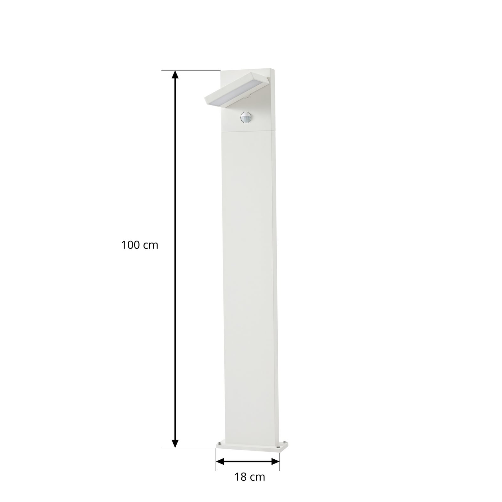 Silvan LED-Wegeleuchte, Sensor, IP54, weiß, 100 cm, Aluminium - Lucande