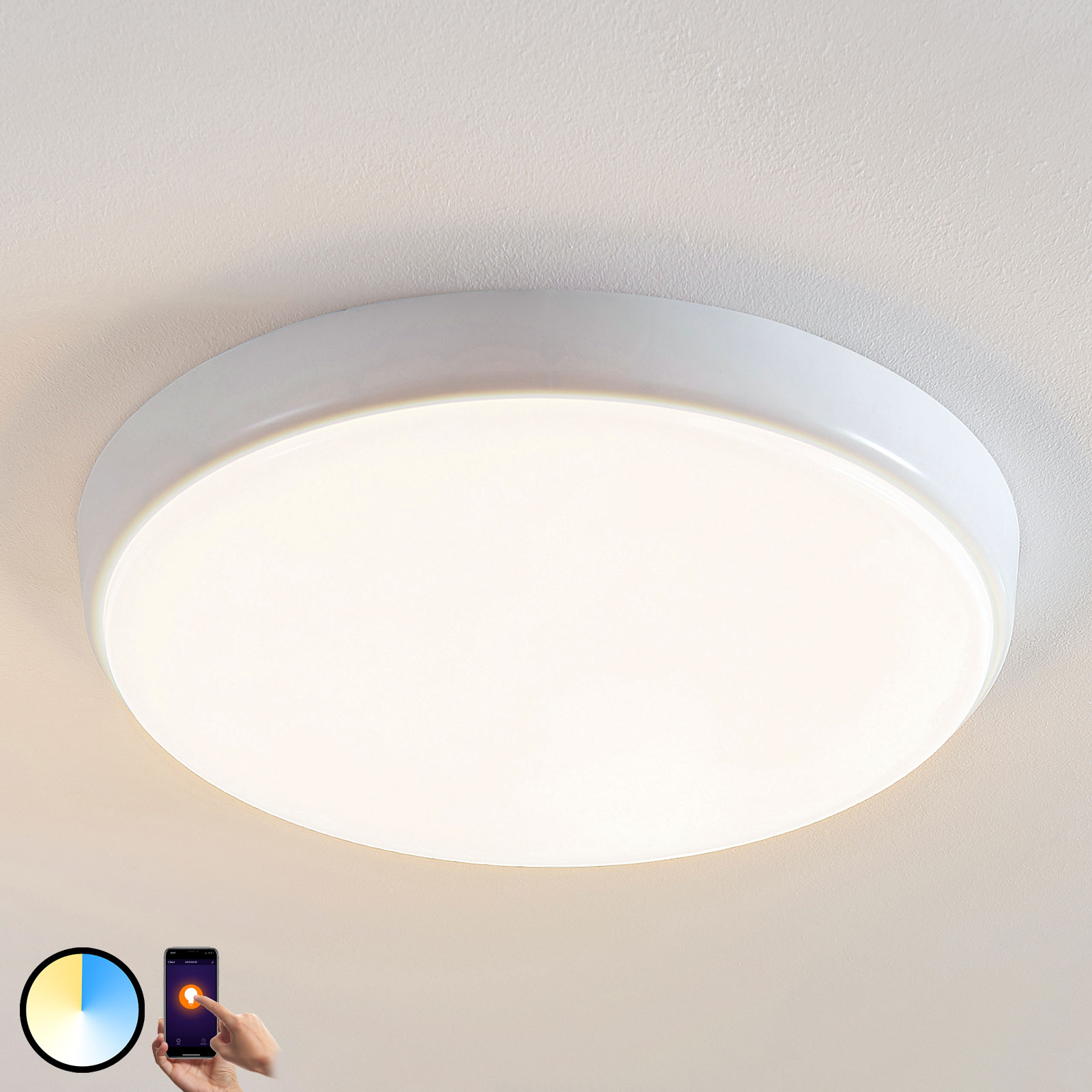 Arcchio Finn LED-taklampe, kontrollerbar, Ø 40 cm
