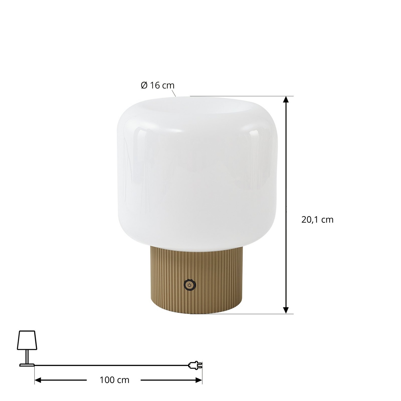 Katrin Palme lampada da tavolo LED ricaricabile beige - Lucande Katrin Palme lampada da tavolo LED ricaricabile beige - Lucande