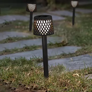 Lucande Lynzy LED-Solarleuchte, 58,3 cm schwarz