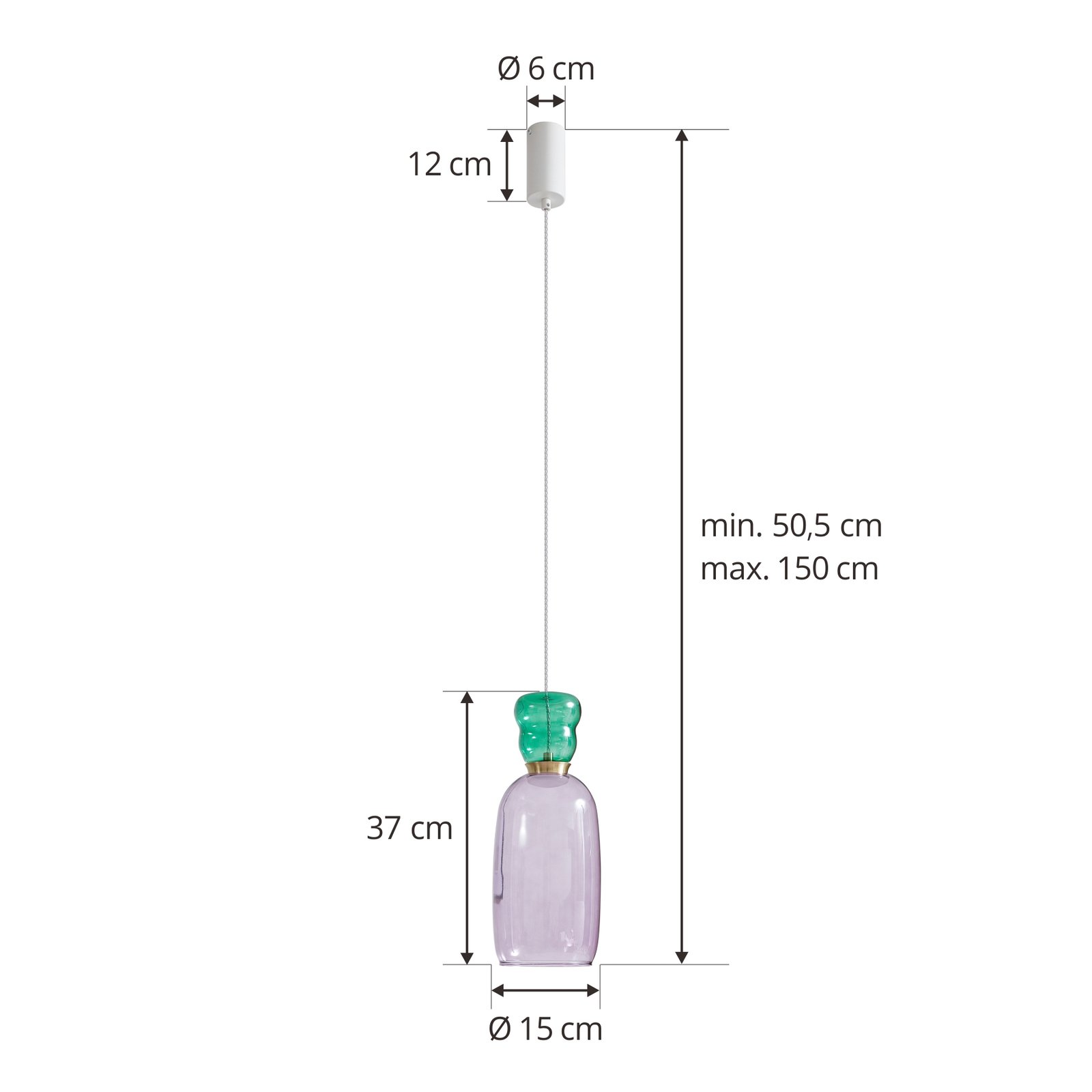 Fay LED Pendant Purple/Green - Lucande