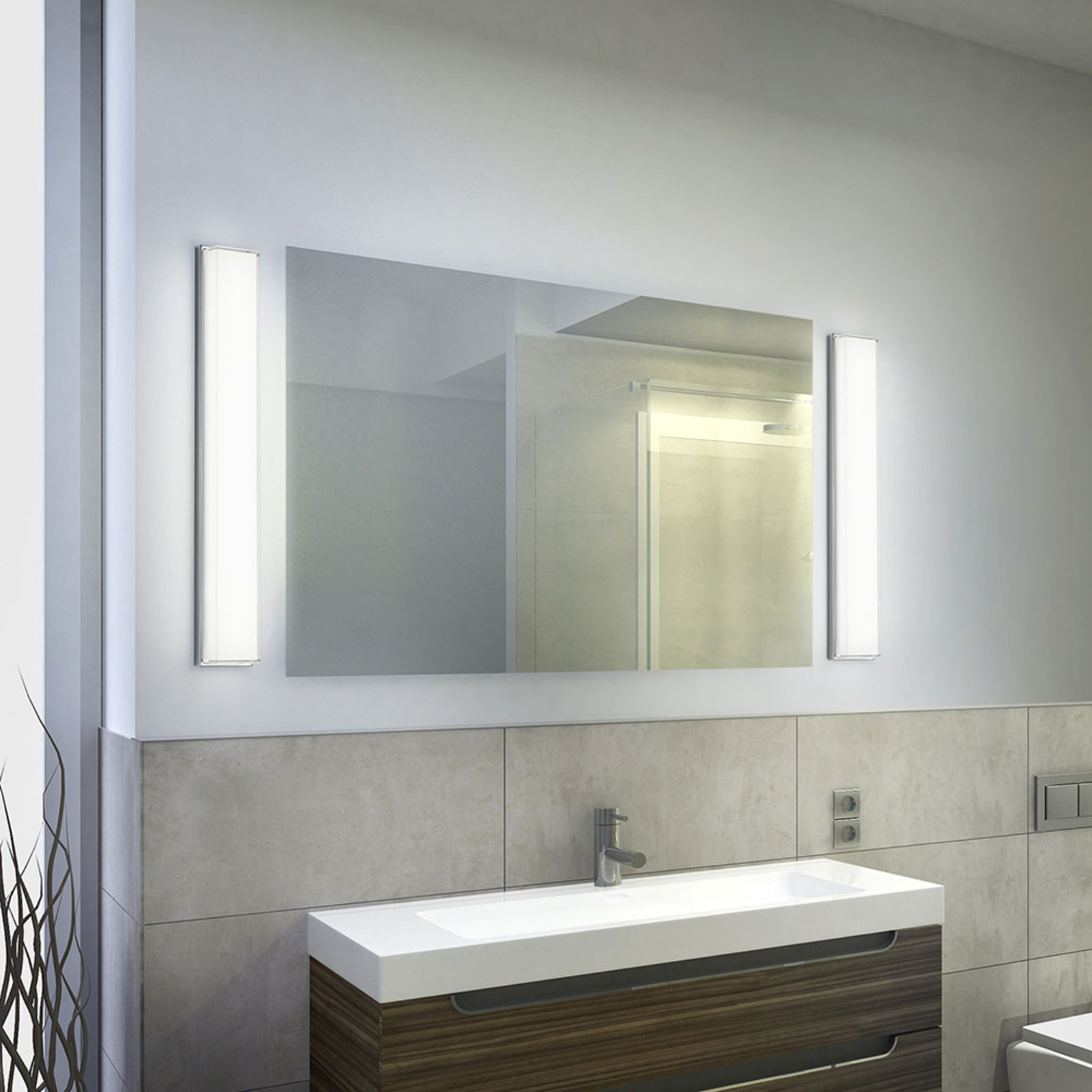 Helestra Cosi LED-Wandleuchte rechteckig chrom