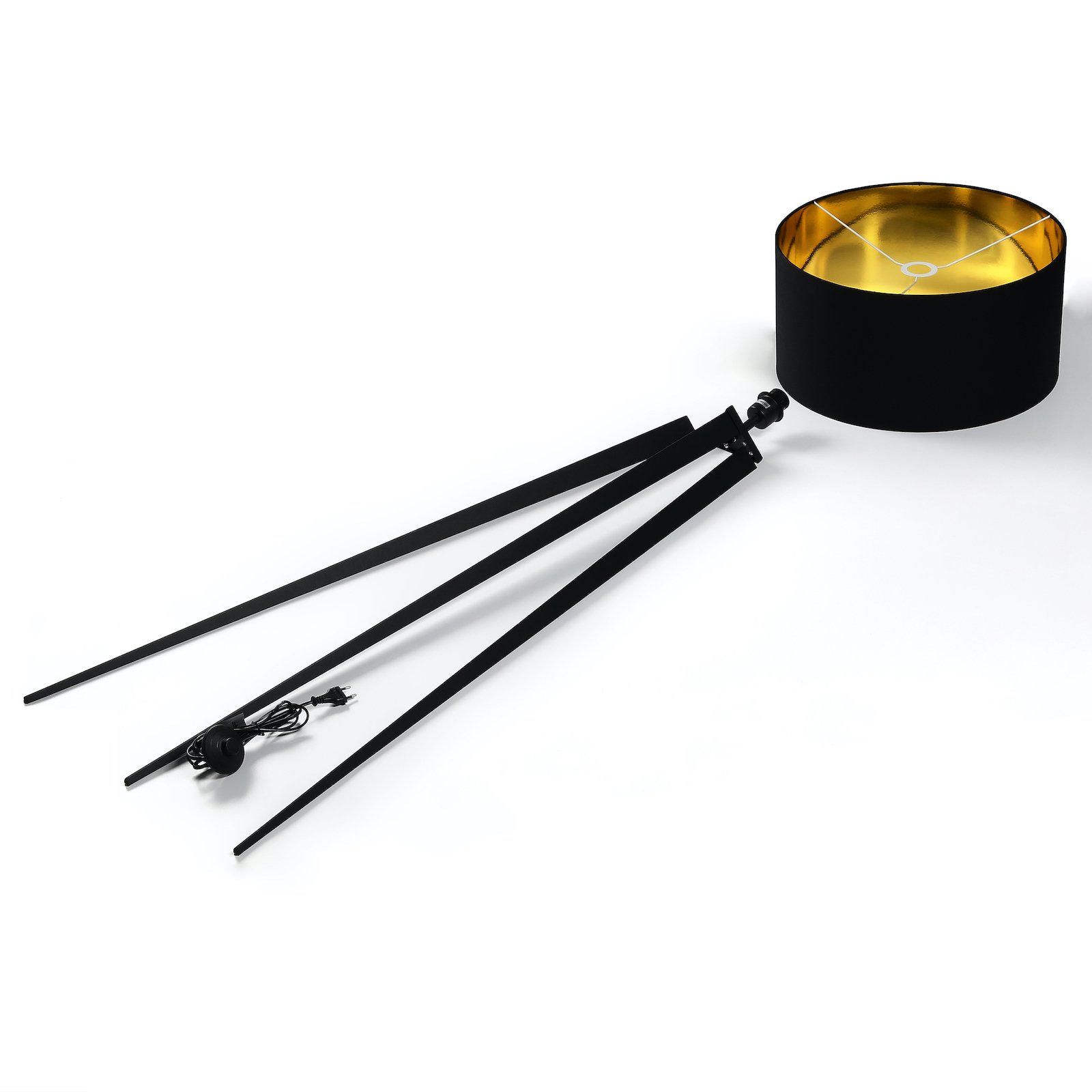 Benik Lampa Podłogowa Black/Gold - Lindby