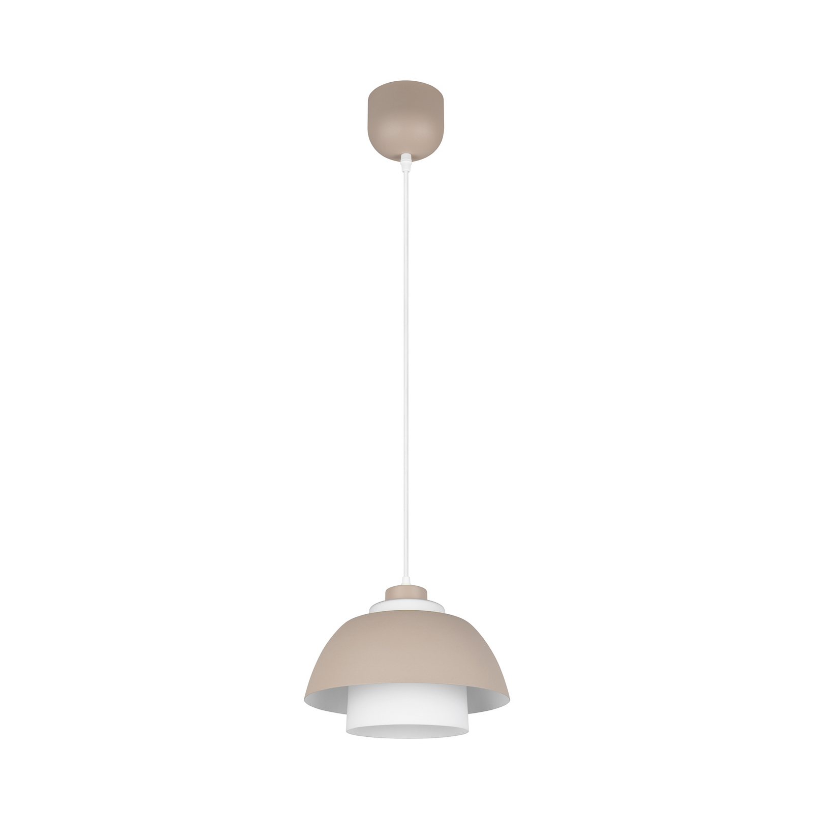 Hanglamp Tilos, beige, Ø 30 cm, metaal/glas, E27