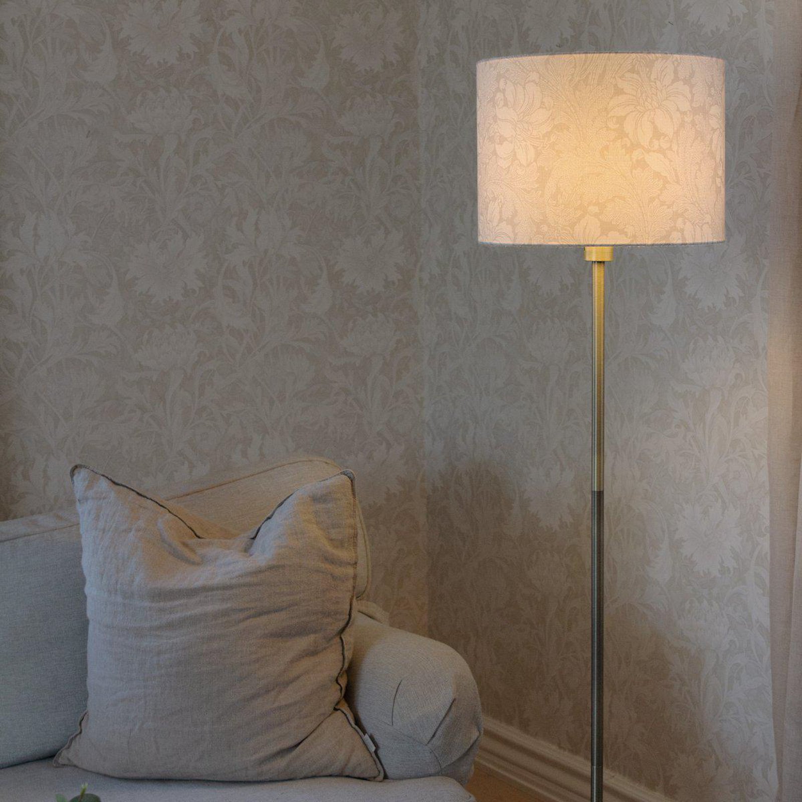 Stehleuchte Amy, beige/gold, Höhe 150 cm, Textil, E27