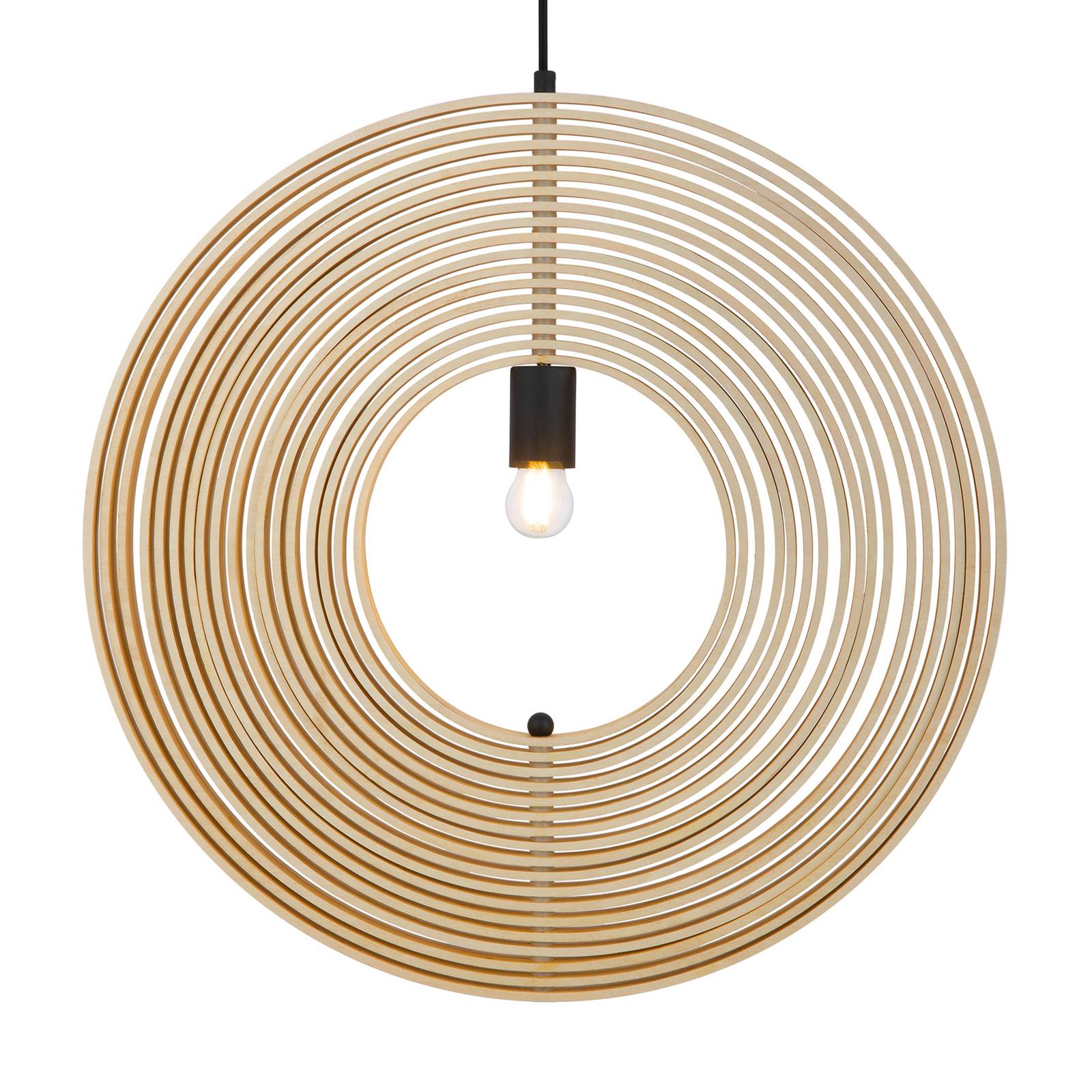 Lampa wisząca Maytoni Roots, kształt kulisty, Ø 60 cm, beżowy, drewno