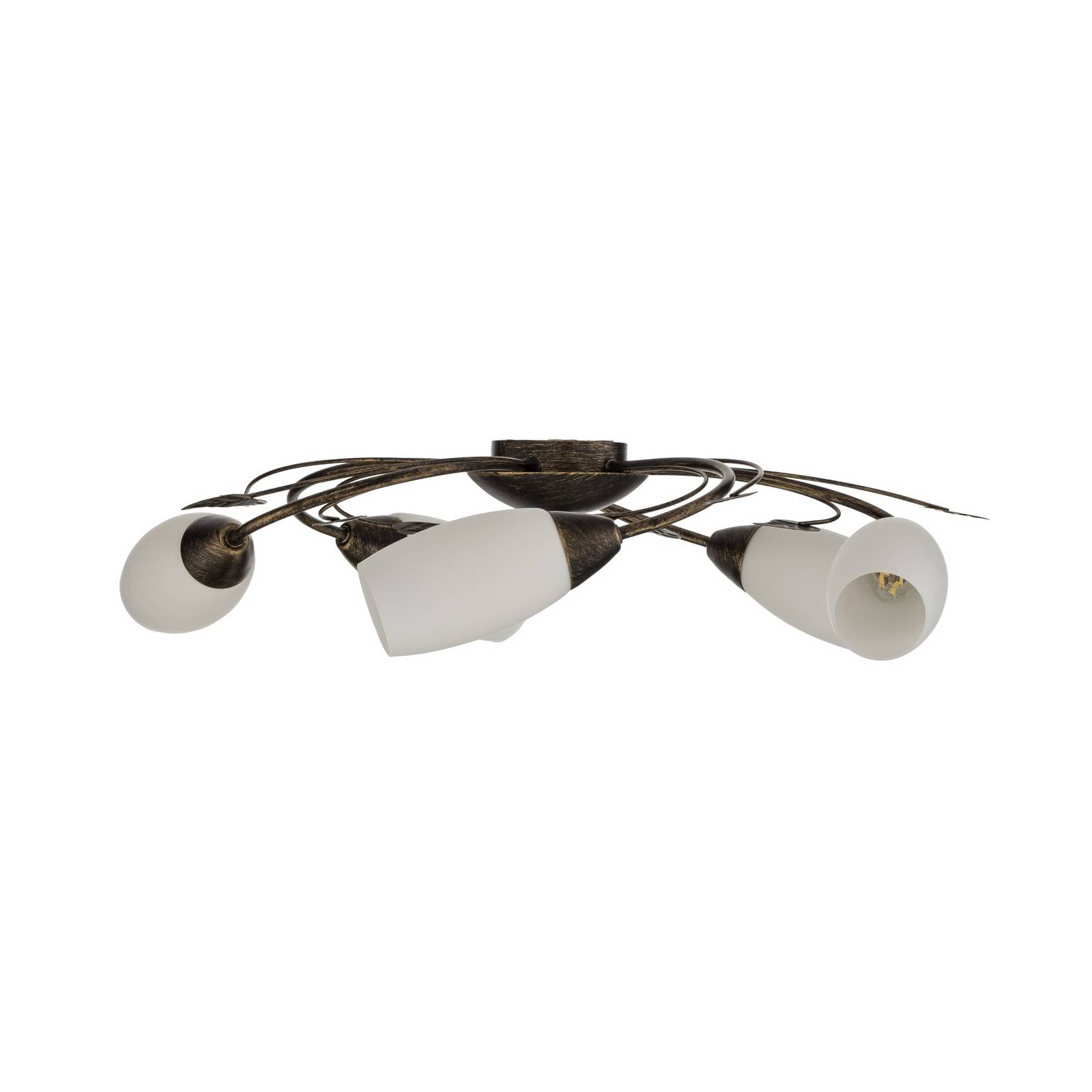 Lampa sufitowa Lindby Stefania, 5-punktowa, czarny/złoty, Ø58 cm