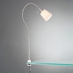 Jam clip-on light, linen lampshade