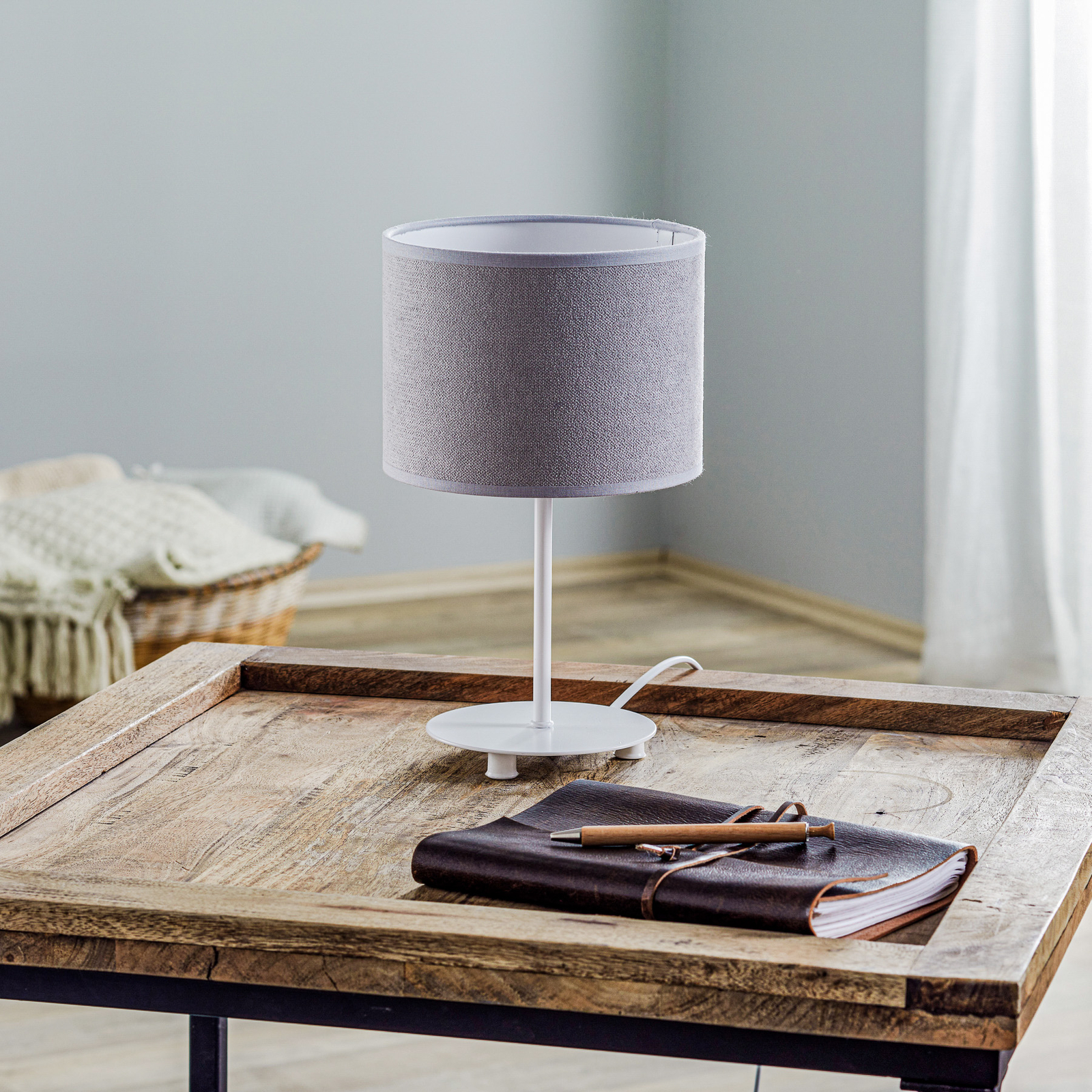 Pastell Roller table lamp height 30 cm grey