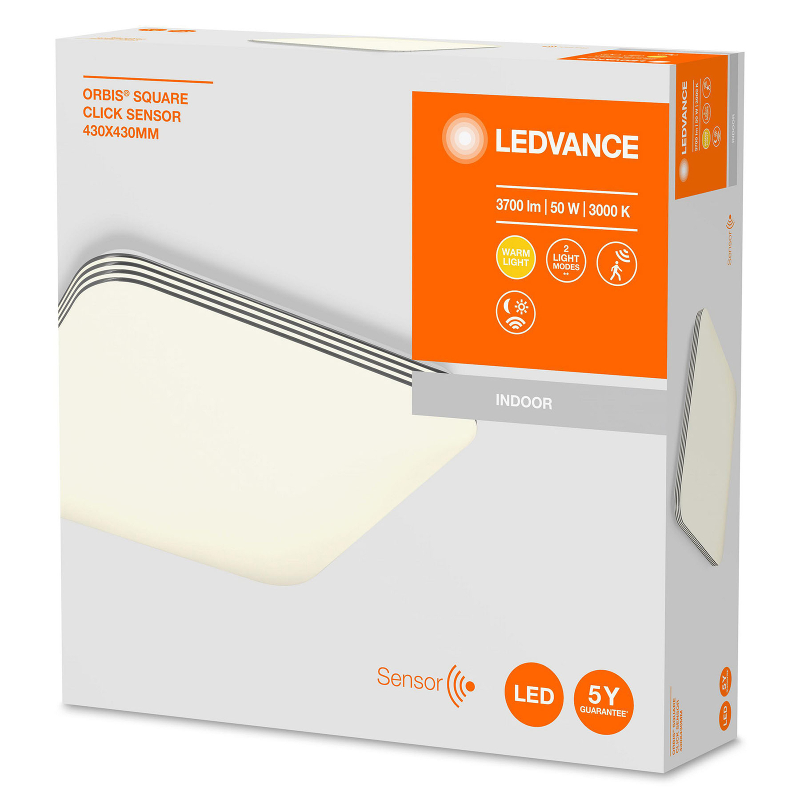 Ledvance Orbis Sensor LED-taklampa kantig 43 cm