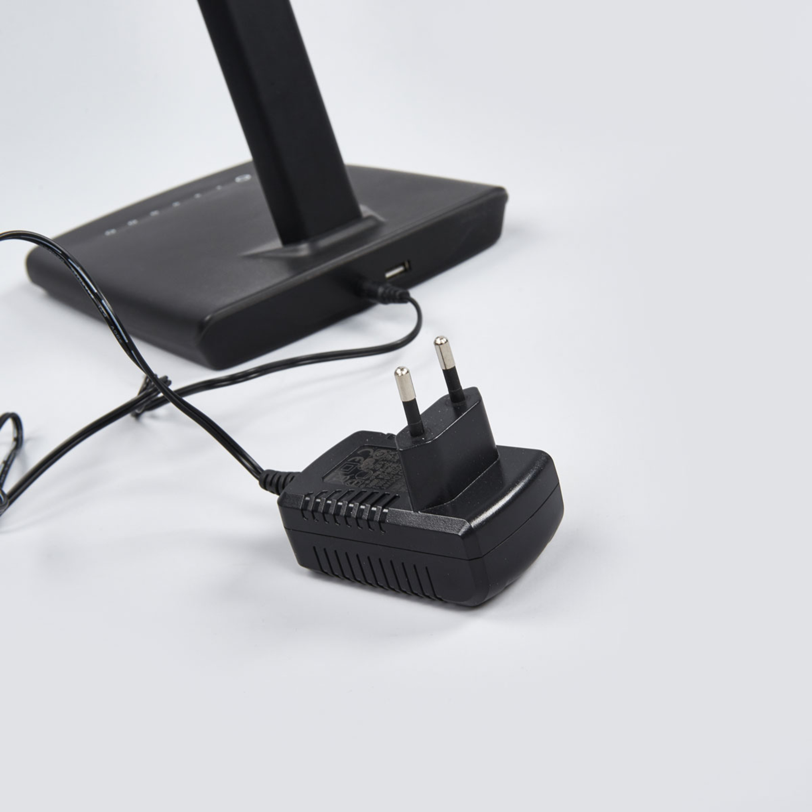 LED Schreibtischlampe Kuno Lampenwelt Dimmer Dimmbar Schwarz USB-Ladeanschluss 