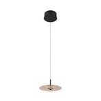 LED висяща лампа „Sirena“, черно/кехлибарено, Ø 20 см, стъкло, CCT