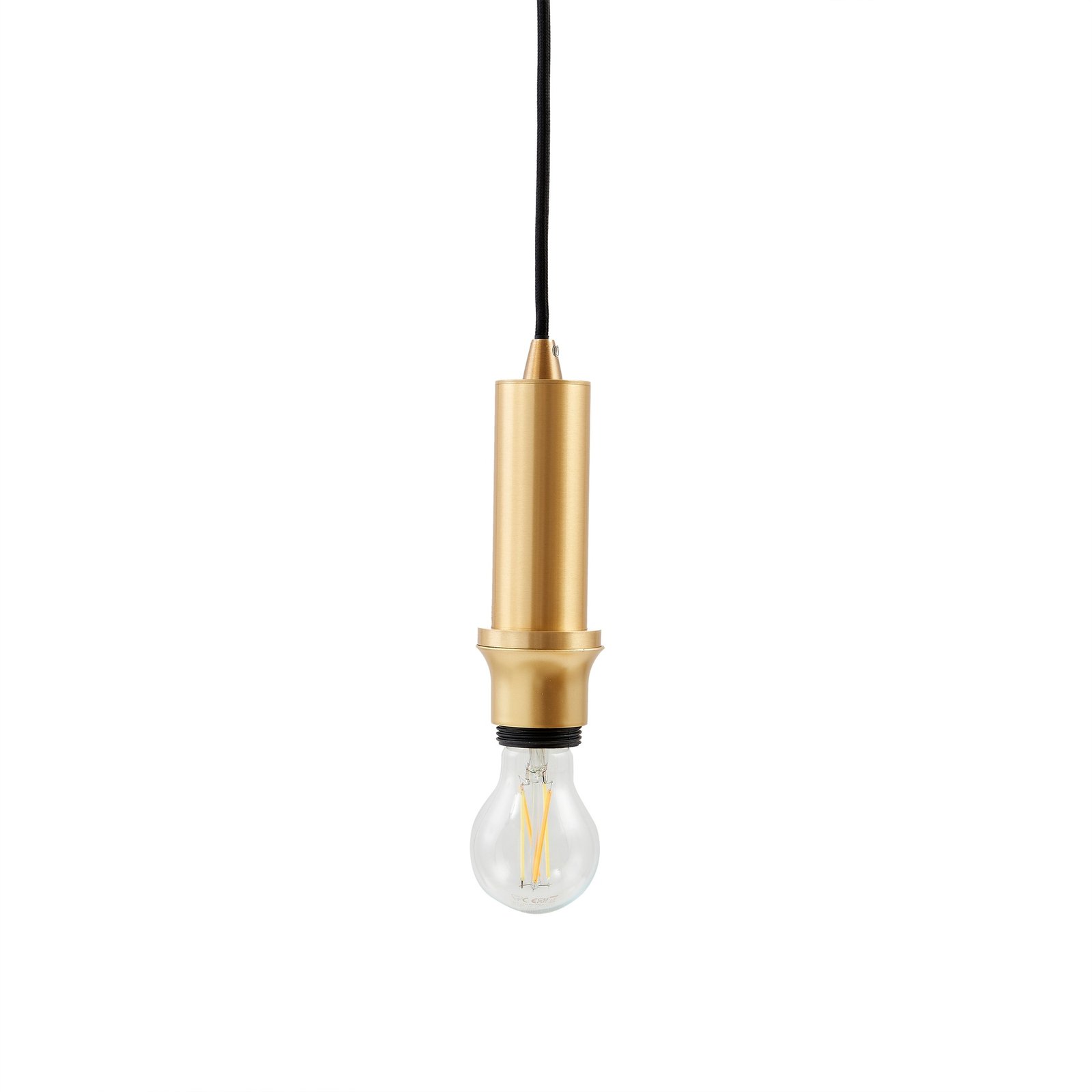 Lindby Doroteo pendant light, 1-bulb, amber, glass