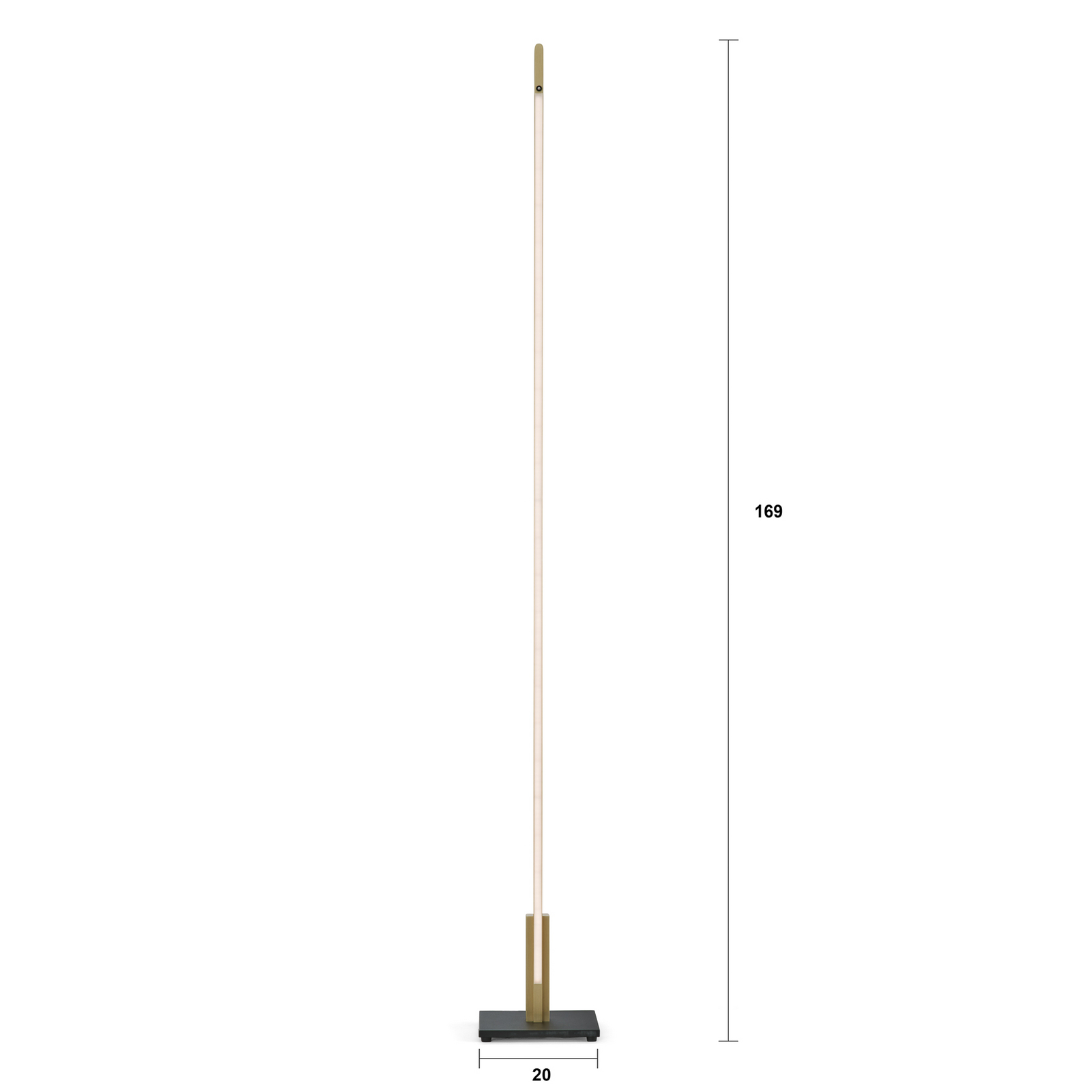 Stojacia lampa Quitani Talon LED eloxovaná matná mosadz