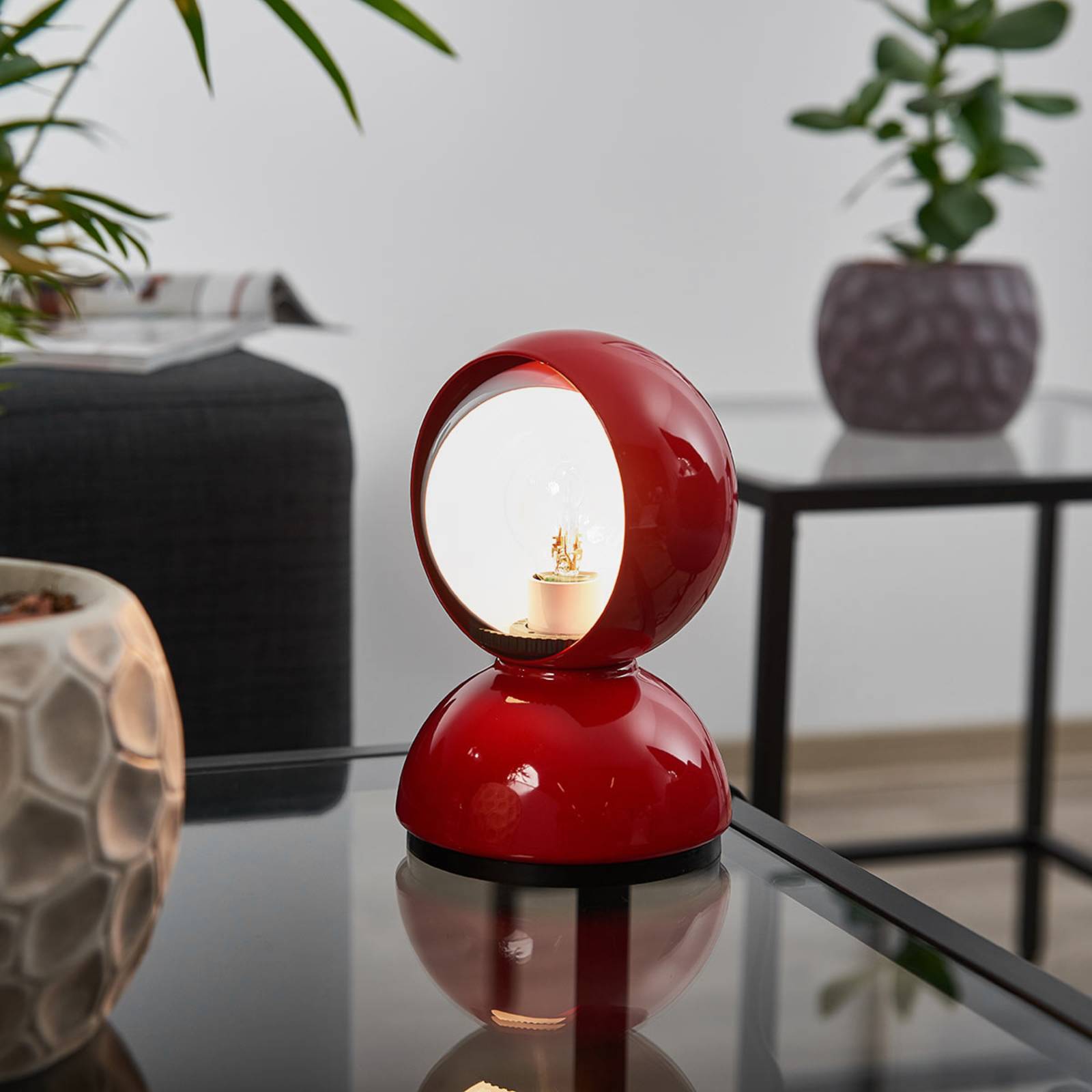 Artemide Eclisse lampa stołowa, czerwona