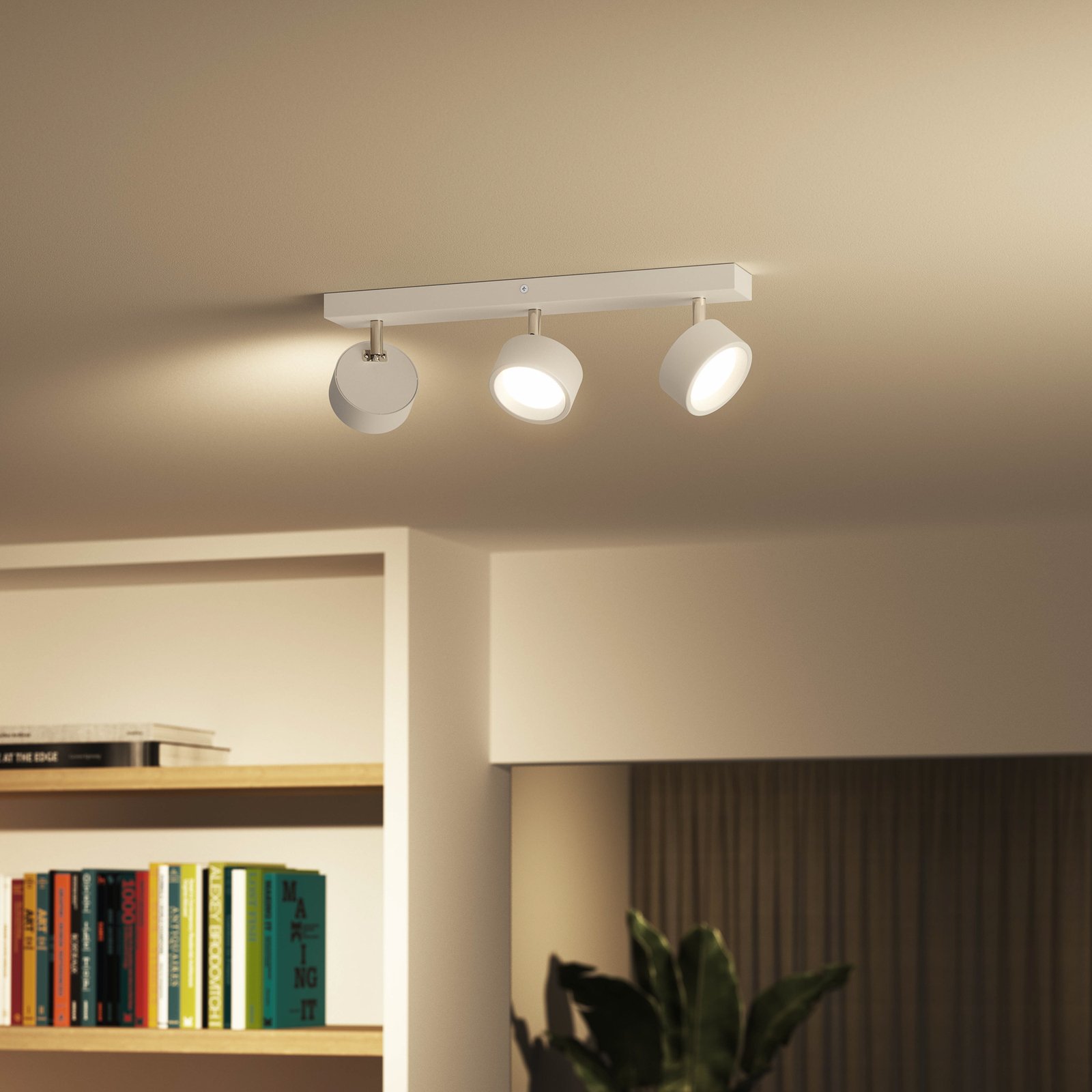 Philips Bracia LED-takspotlight 3 lampor, vit