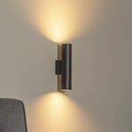 Wandlamp Cerro, zwart, staal, omhoog/omlaag